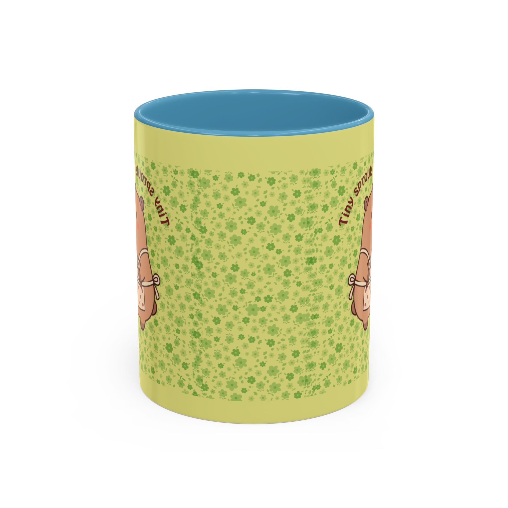 Cute ‘Tiny Sprouts’ Accent Coffee Mug – Kawaii Garden Capybara Design (11/15 oz)