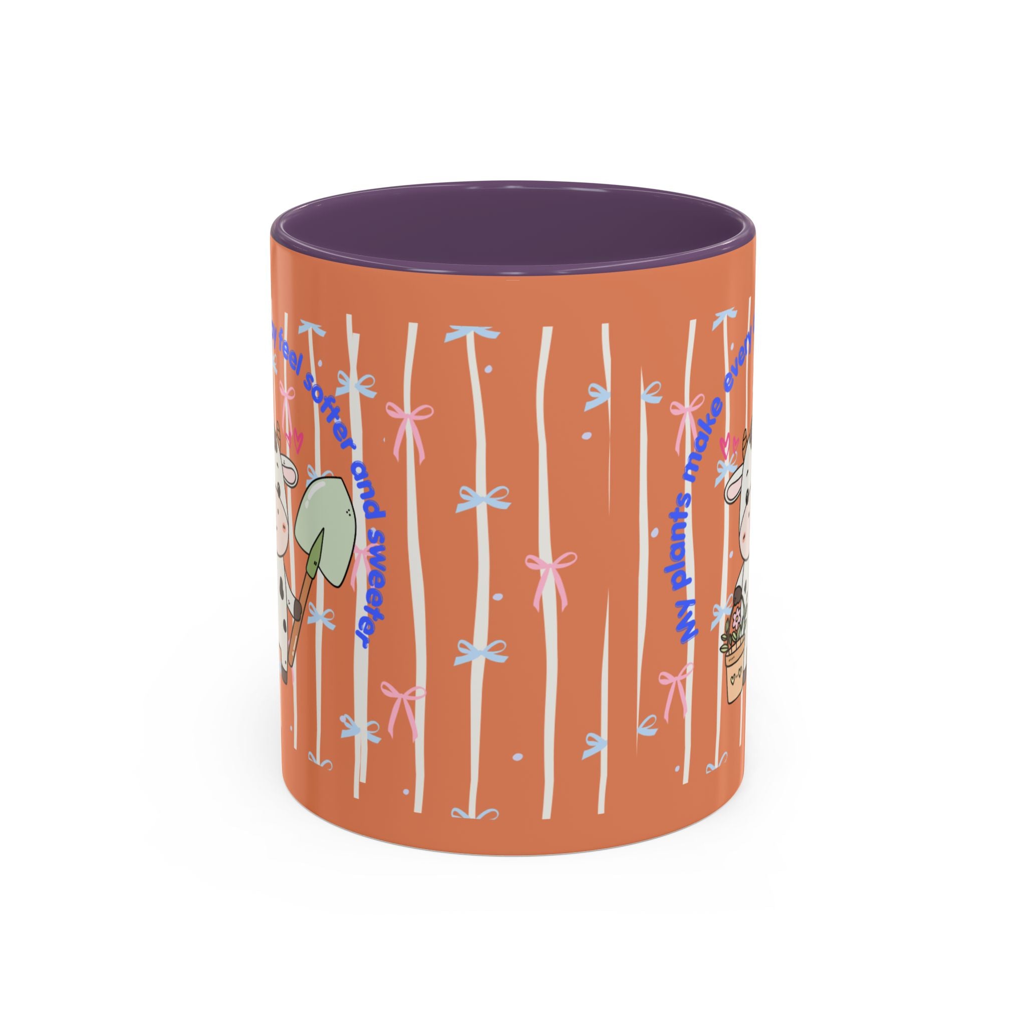Cow Gardener Coffee Mug — Cute Cow with Shovel & Plant Pot Accent Mug (11/15oz)