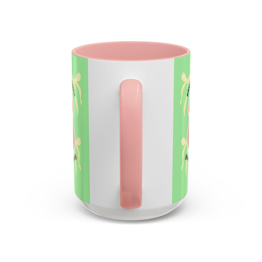 Accent Coffee Mug - Cute Bear Watering Plants ‘Cute Pots and Happy Plants Make Life Extra Lovely’