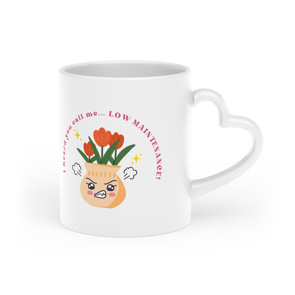 Heart-Shaped Mug - Cute Angry Flower Pot