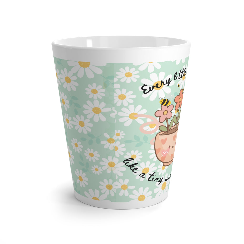 Daisy Latte Mug — "Every little thing will be alright" Floral Ceramic Cup