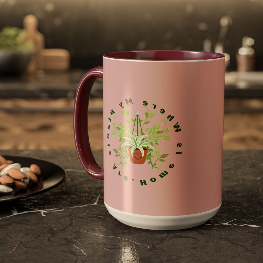 Plant Mom Mug – 'Home Is Where My Plants Are' Ceramic Coffee Cup (11oz & 15oz)