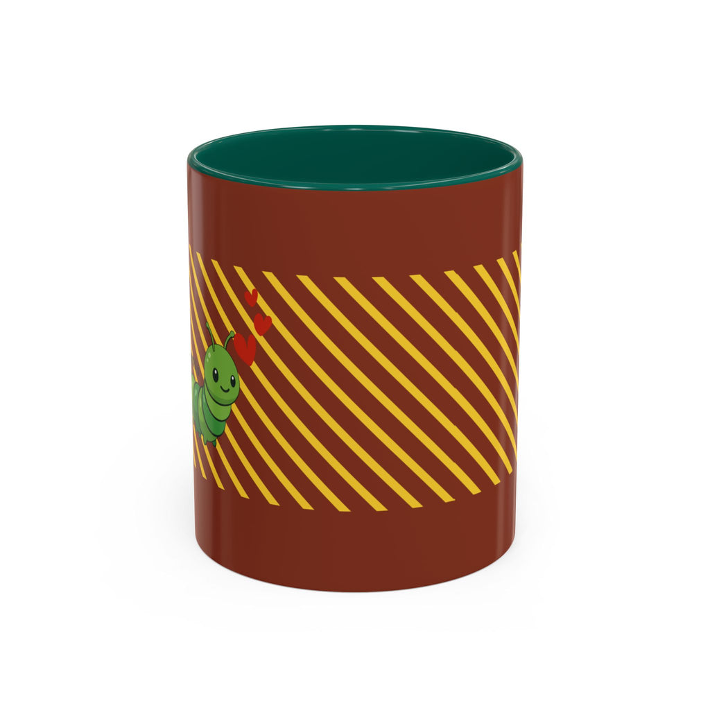 Cute Caterpillar Striped Coffee Mug (11oz, 15oz) — Colorful Novelty Tea Cup