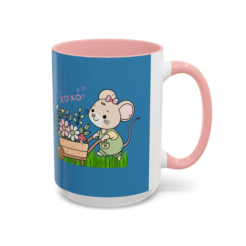 Cute Mouse Floral Coffee Mug — 'XOXO' Accent 11/15oz