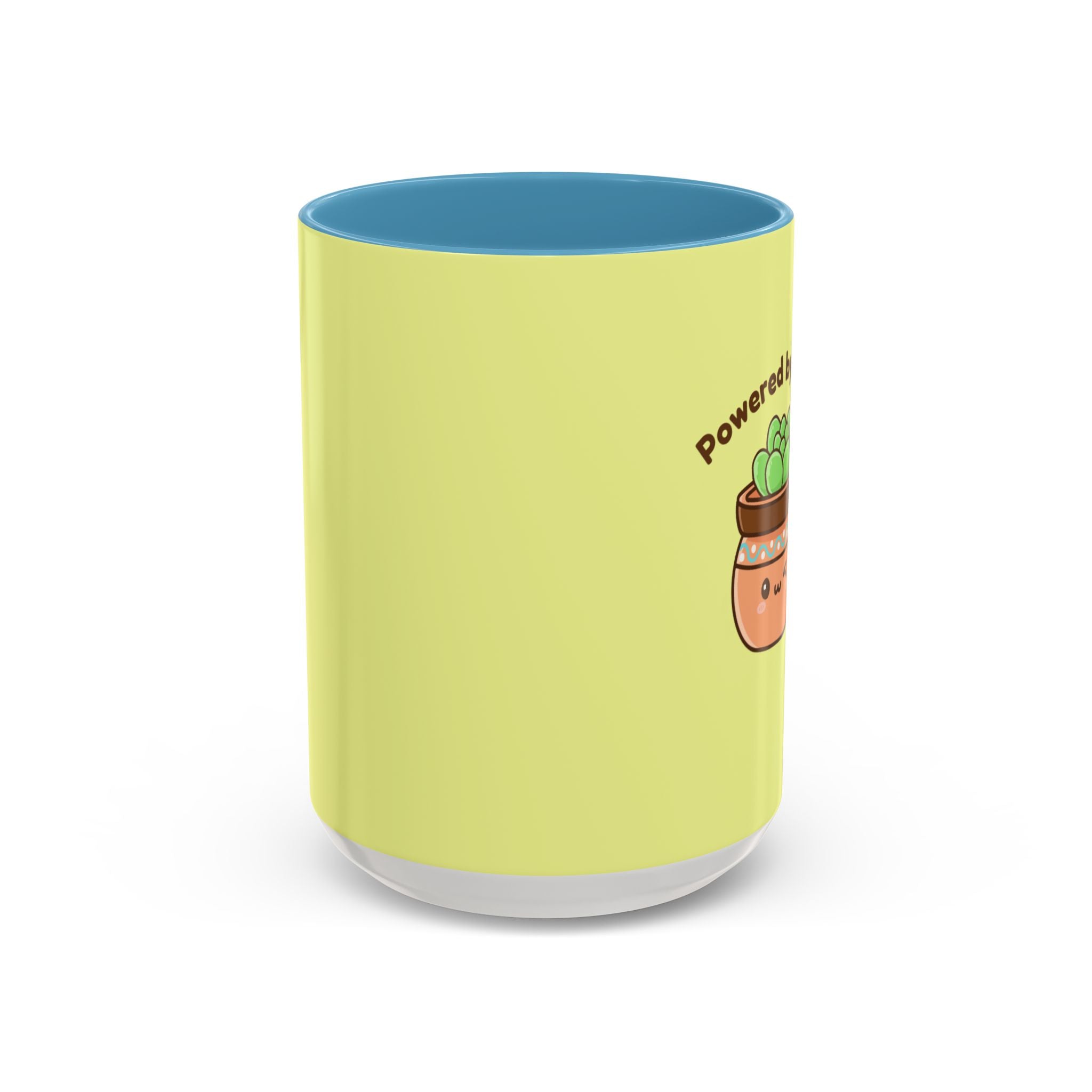 Powered by Plants Succulent Coffee Mug – Cute Kawaii Plant Lover Gift (11/15oz)