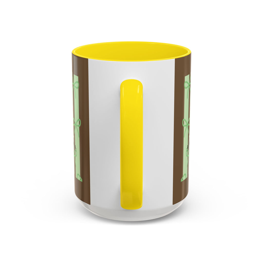Cute Pig & Chick Accent Coffee Mug — Pastel Stripes, Charming Kawaii Tea/Coffee Cup