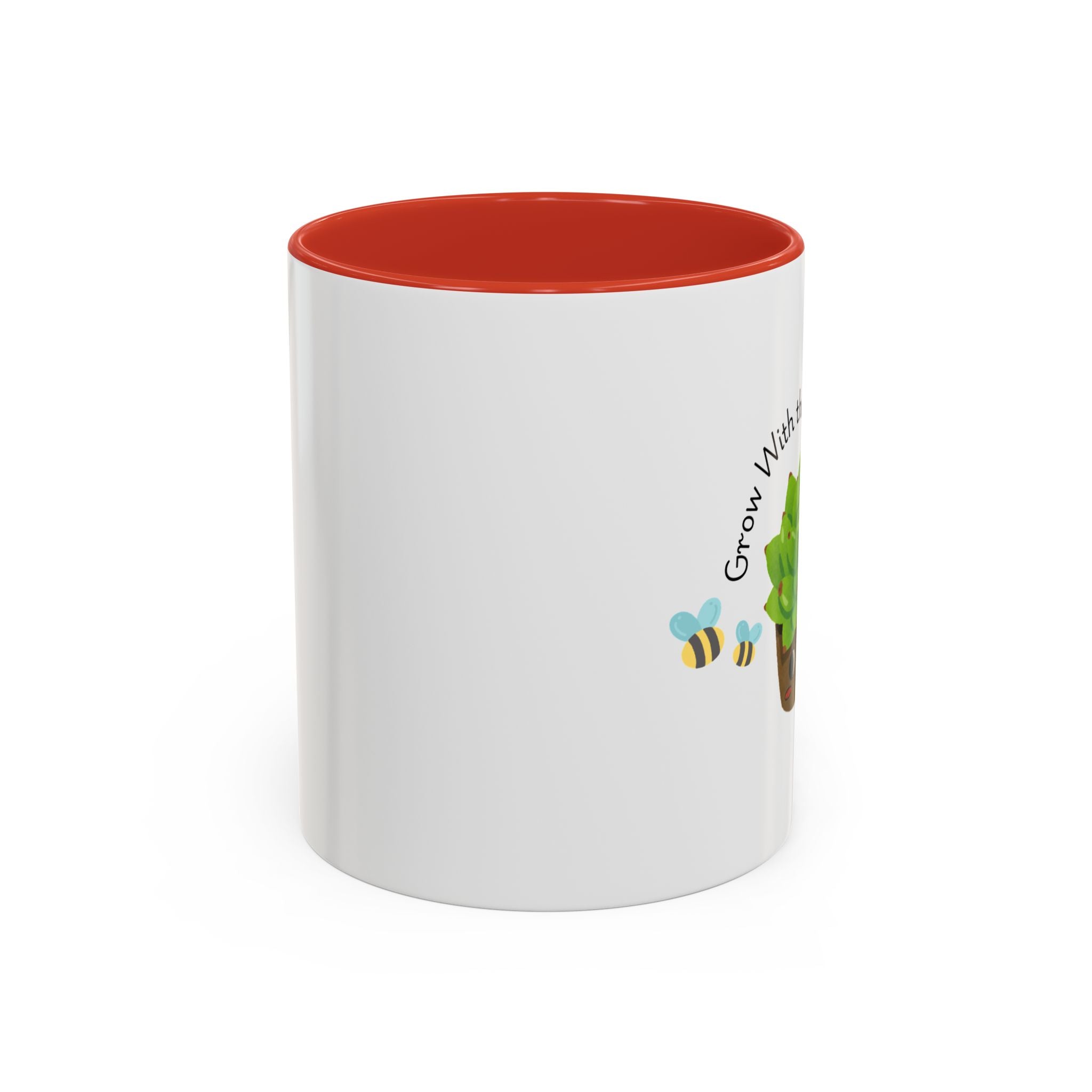 Grow With the Flow Succulent Coffee Mug - Cute Plant Lover Gift (11/15oz)