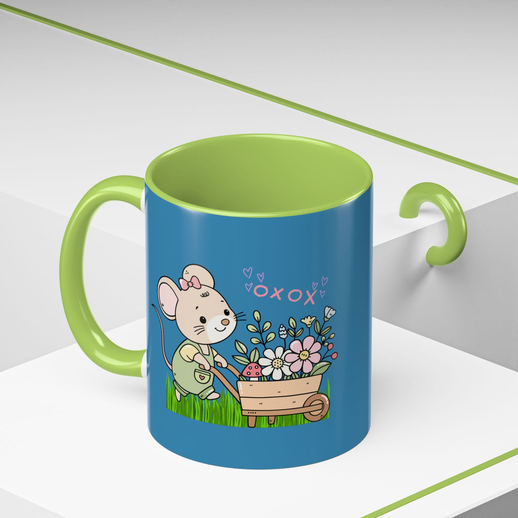 Cute Mouse Floral Coffee Mug — 'XOXO' Accent 11/15oz