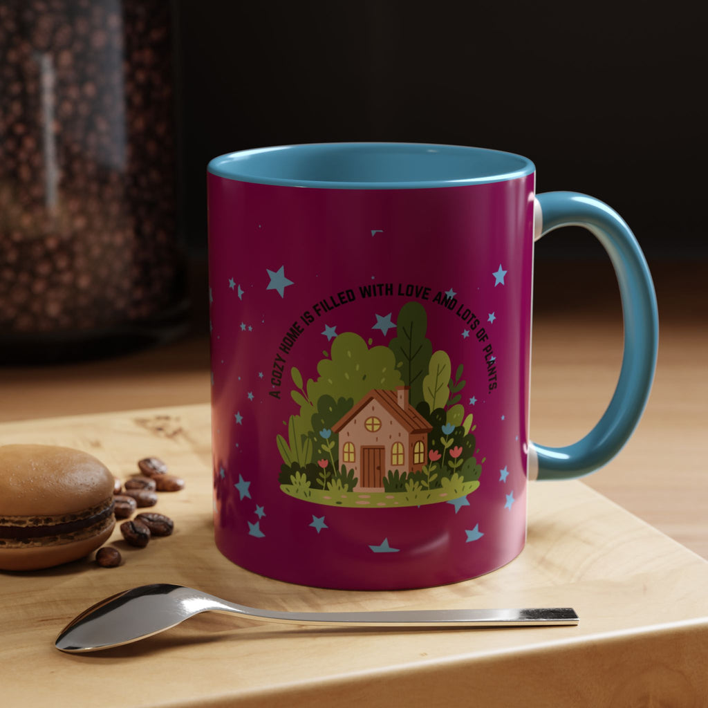 Cozy Cottage Accent Coffee Mug – 'Home Filled with Love and Light' Ceramic 11/15oz