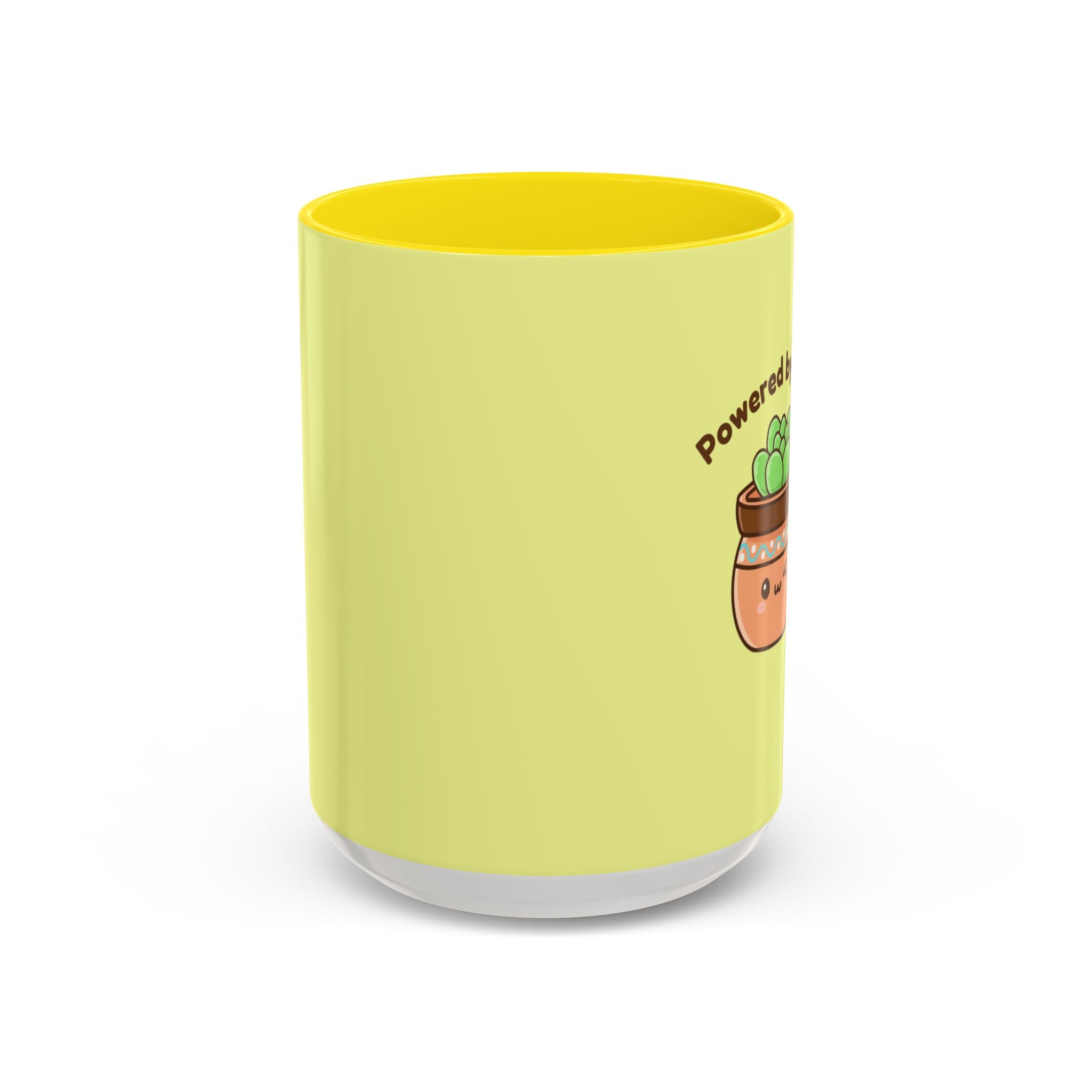 Powered by Plants Succulent Coffee Mug – Cute Kawaii Plant Lover Gift (11/15oz)