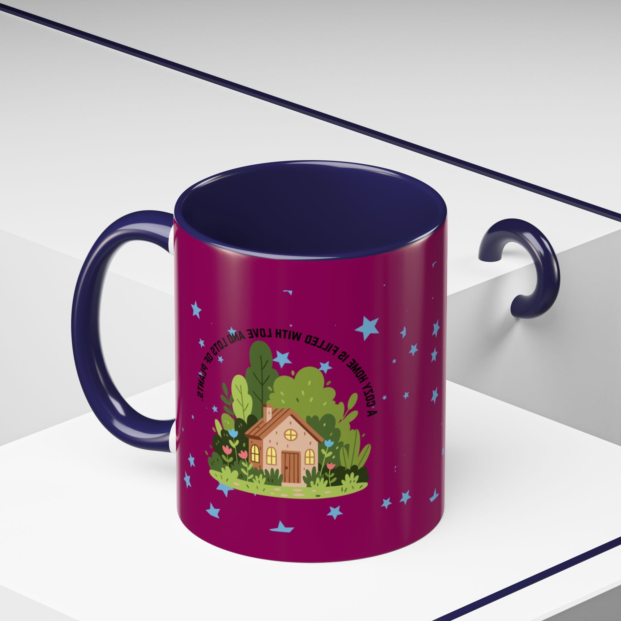 Cozy Cottage Accent Coffee Mug – 'Home Filled with Love and Light' Ceramic 11/15oz