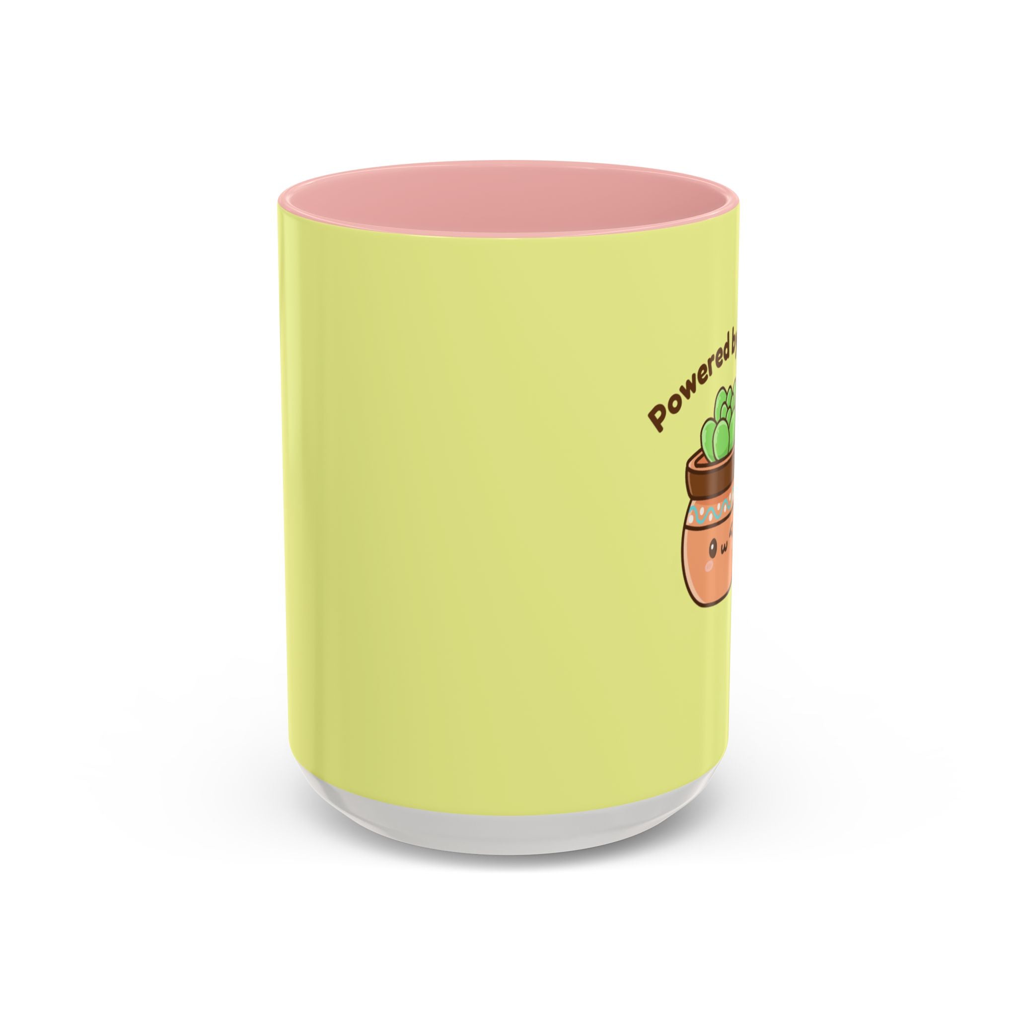 Powered by Plants Succulent Coffee Mug – Cute Kawaii Plant Lover Gift (11/15oz)