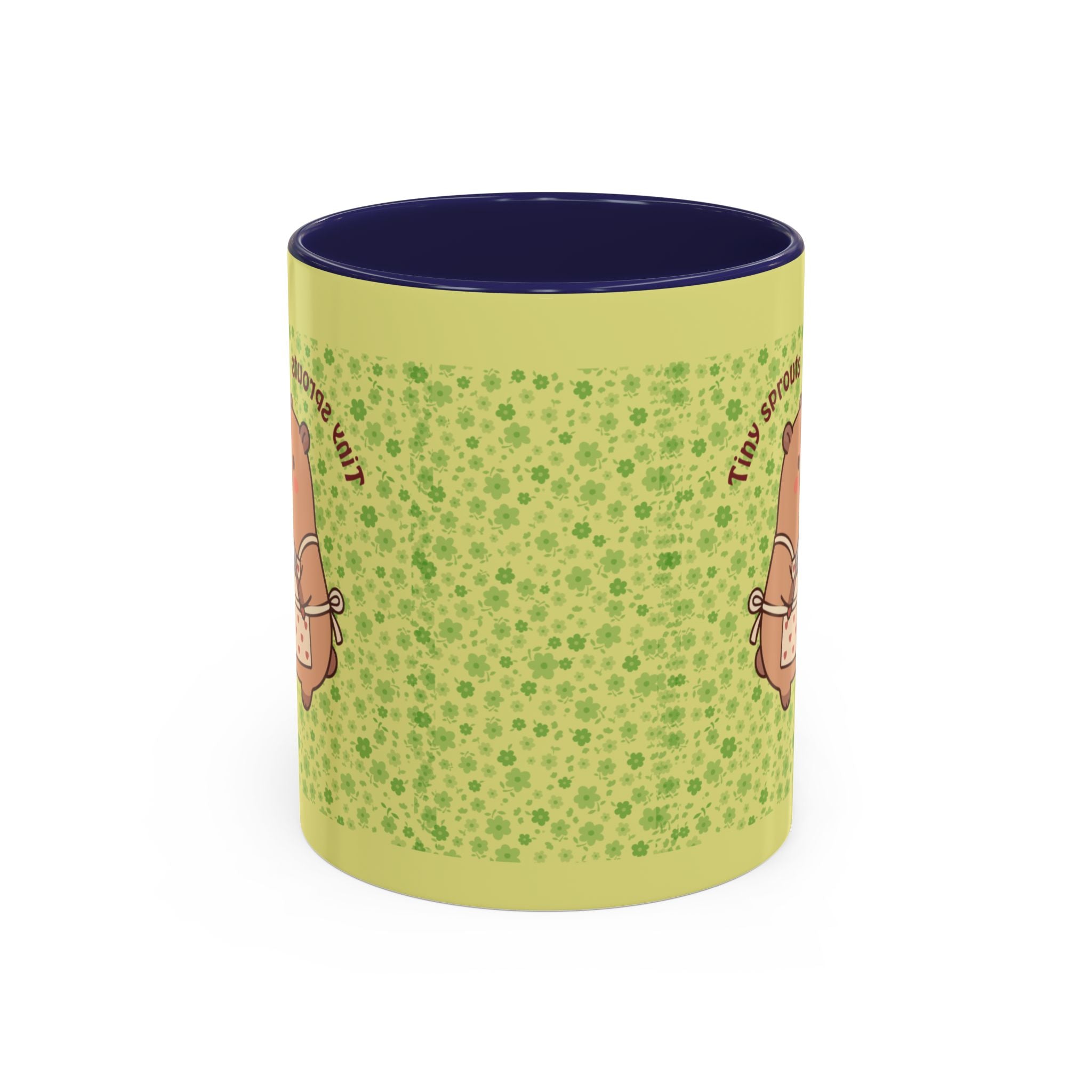 Cute ‘Tiny Sprouts’ Accent Coffee Mug – Kawaii Garden Capybara Design (11/15 oz)