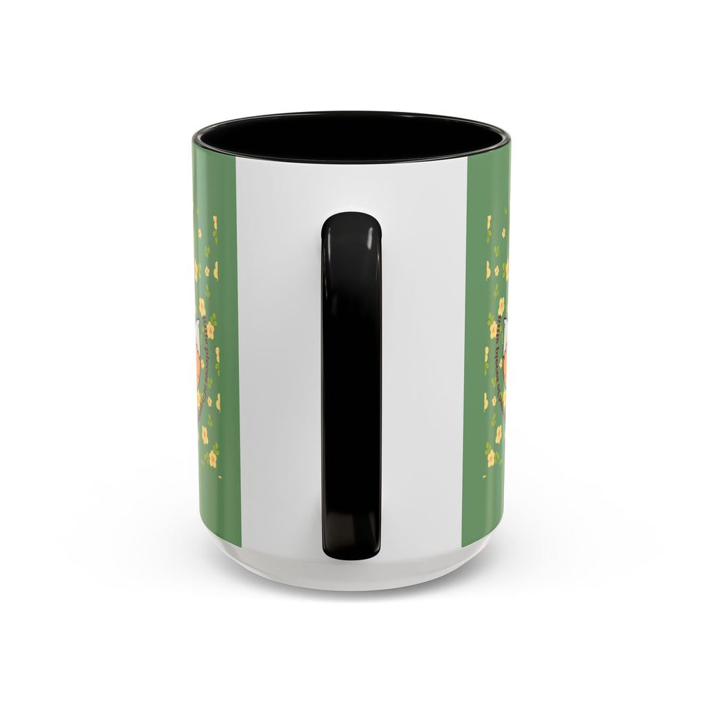 Cute Fox Floral Coffee Mug – Cute Fox Holding Potted Plant Accent Mug