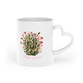 Floral Heart Mug – Pink Rose Heart Bouquet Ceramic Coffee Cup