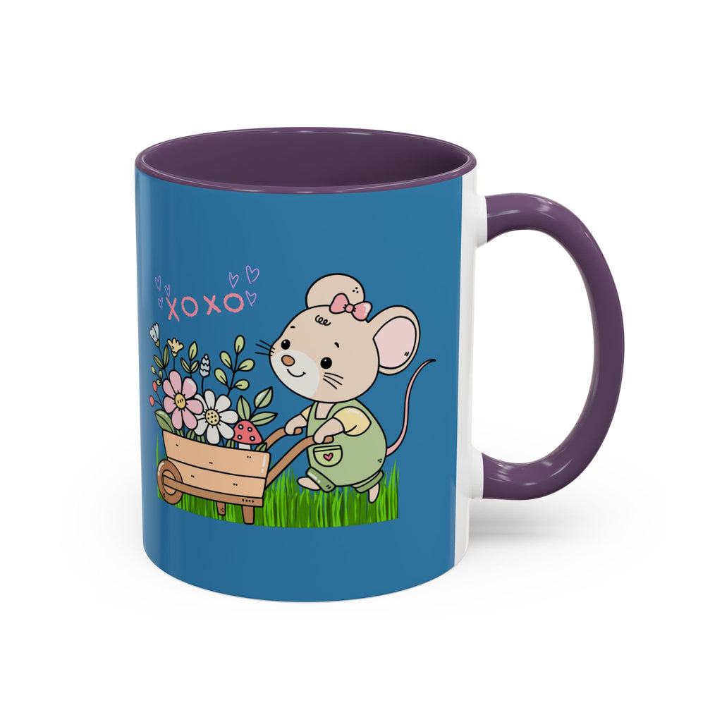 Cute Mouse Floral Coffee Mug — 'XOXO' Accent 11/15oz