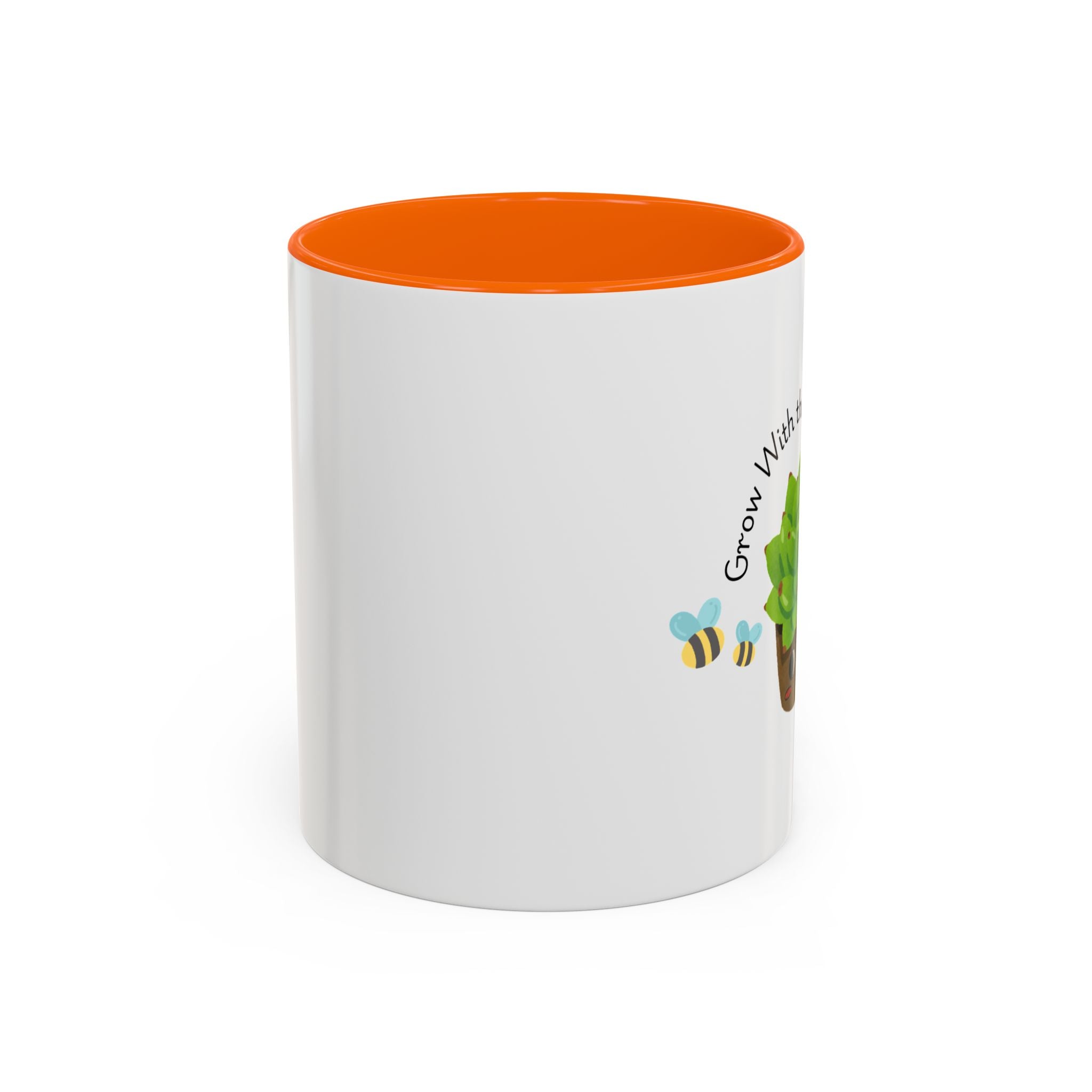 Grow With the Flow Succulent Coffee Mug - Cute Plant Lover Gift (11/15oz)