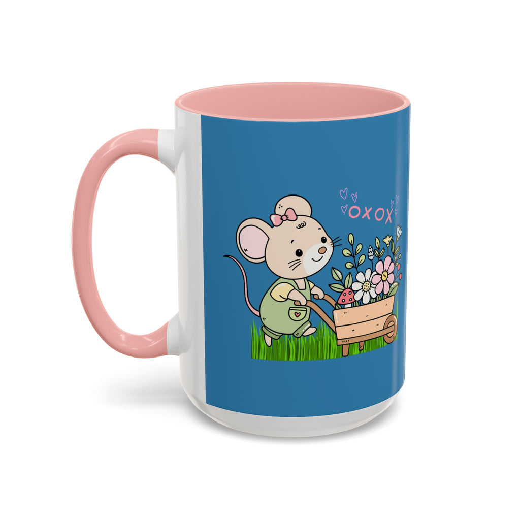 Cute Mouse Floral Coffee Mug — 'XOXO' Accent 11/15oz