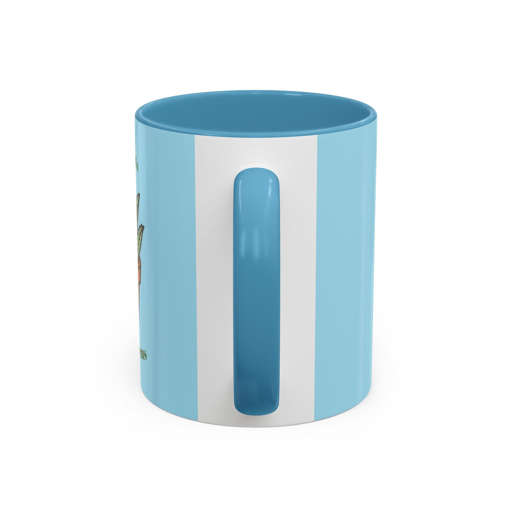 Cute Plant Lover Coffee Mug — "More Plants, Less Problems" Accent Ceramic Mug