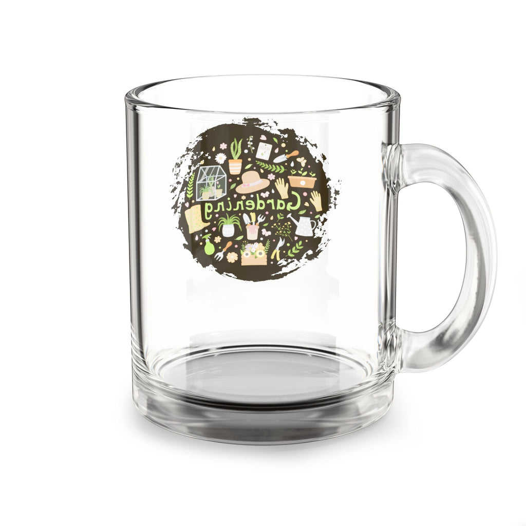 Gardening Glass Mug 10oz — Cute Garden Tools Design