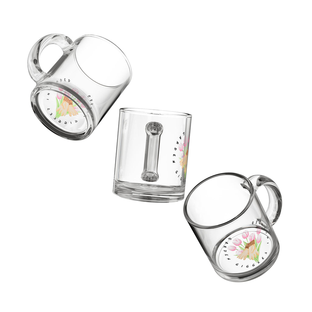 Glass Mug - Spring Tulip Bouquet Floral Coffee Cup (10 oz)