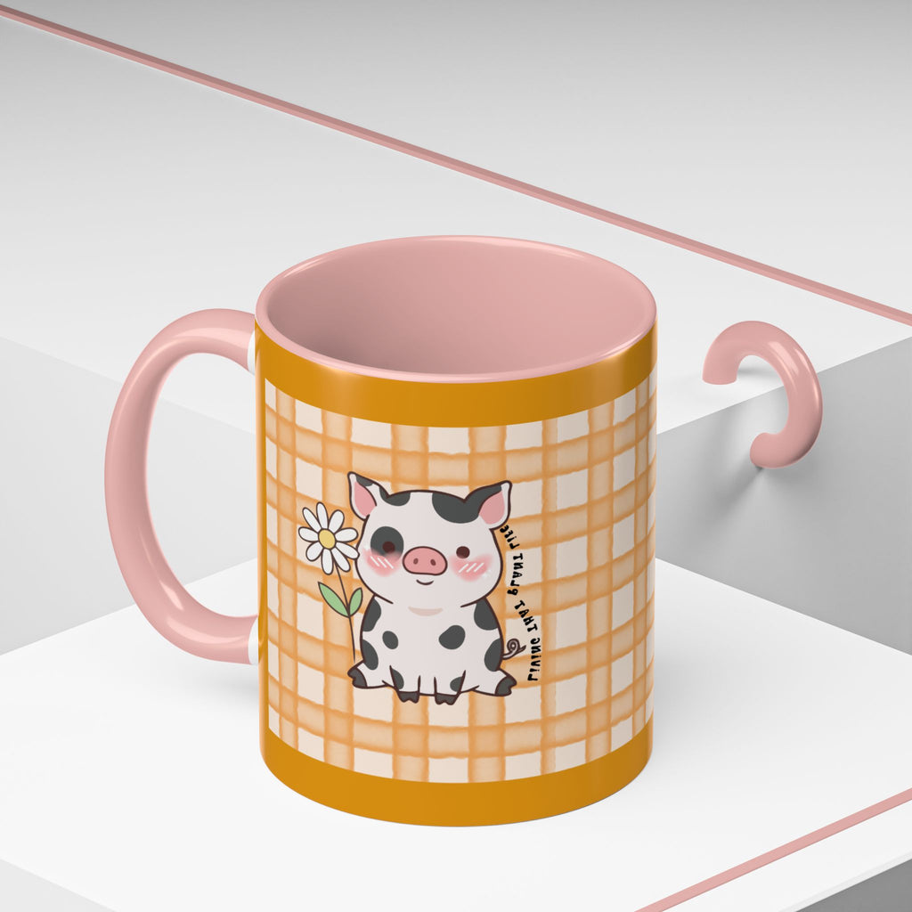 Cute Cow Plaid Accent Coffee Mug — Farmhouse Daisy Cow Design (11/15oz)