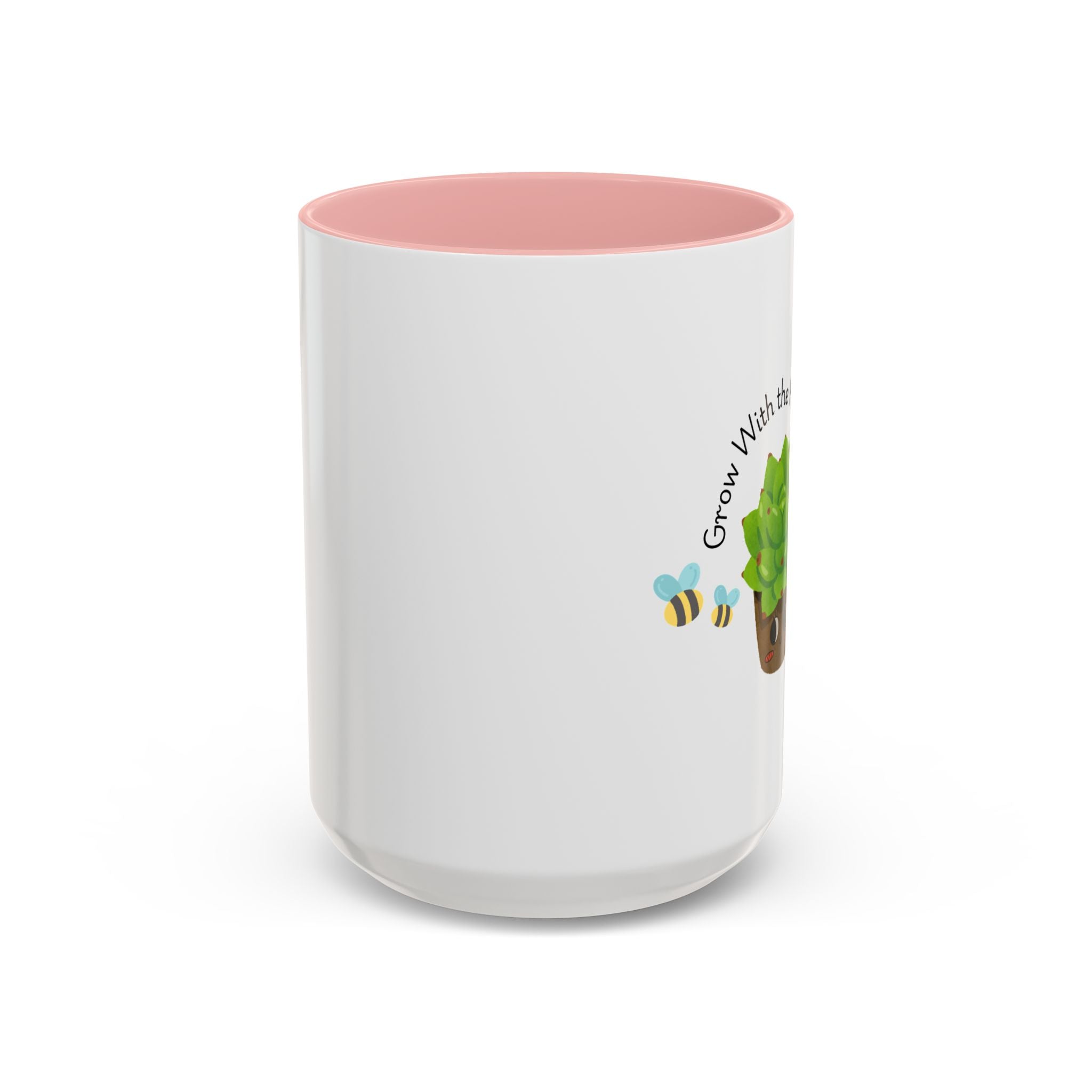 Grow With the Flow Succulent Coffee Mug - Cute Plant Lover Gift (11/15oz)