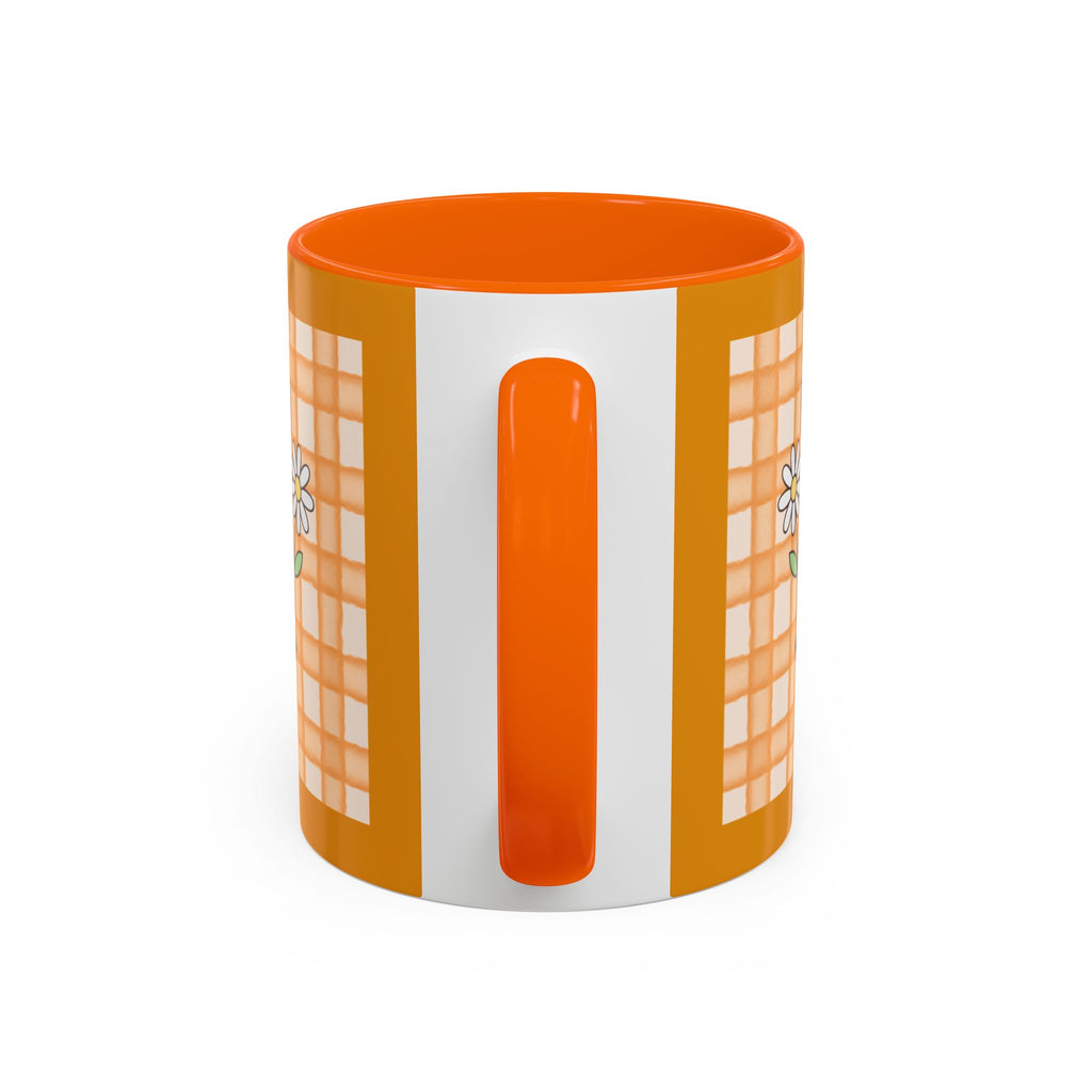 Cute Cow Plaid Accent Coffee Mug — Farmhouse Daisy Cow Design (11/15oz)