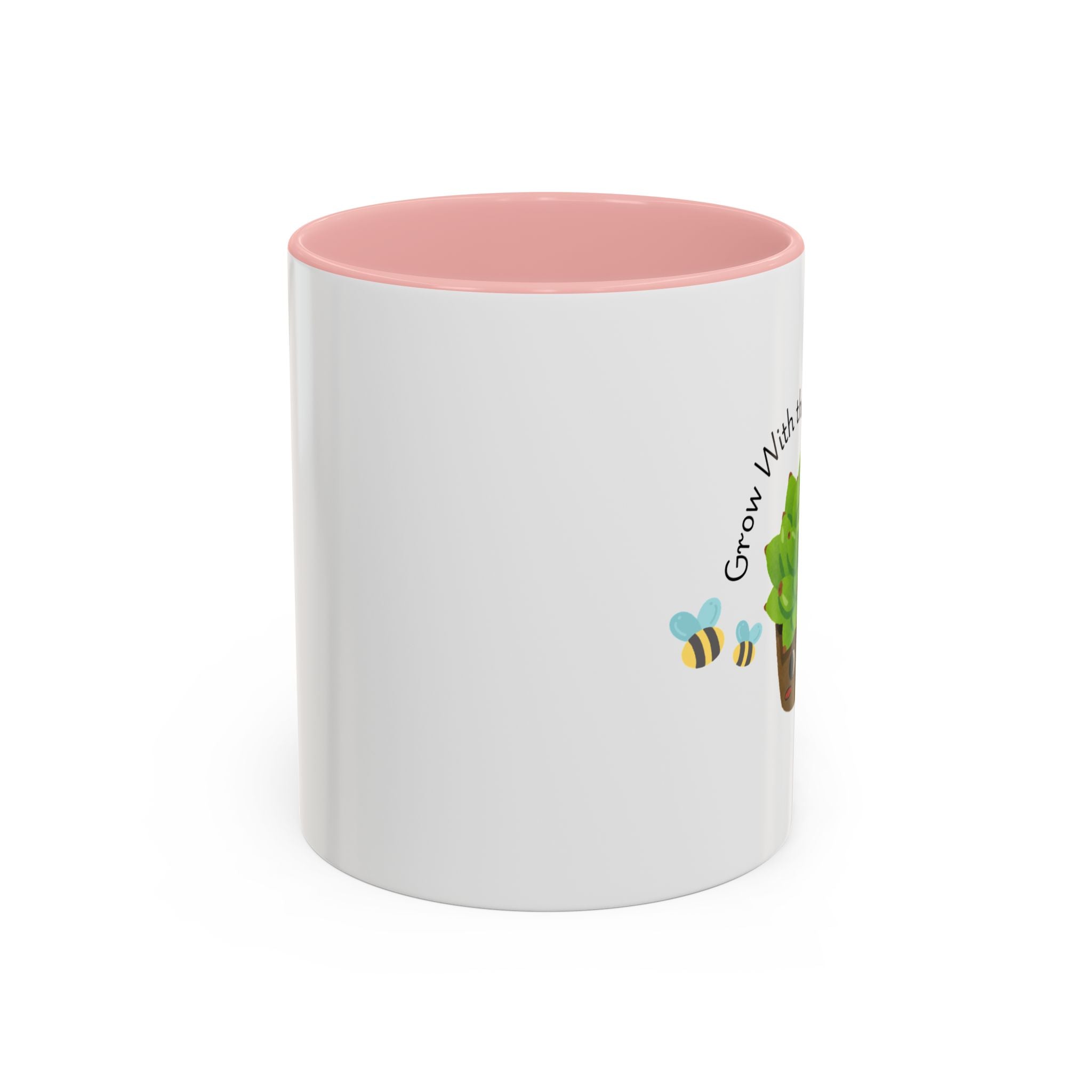 Grow With the Flow Succulent Coffee Mug - Cute Plant Lover Gift (11/15oz)