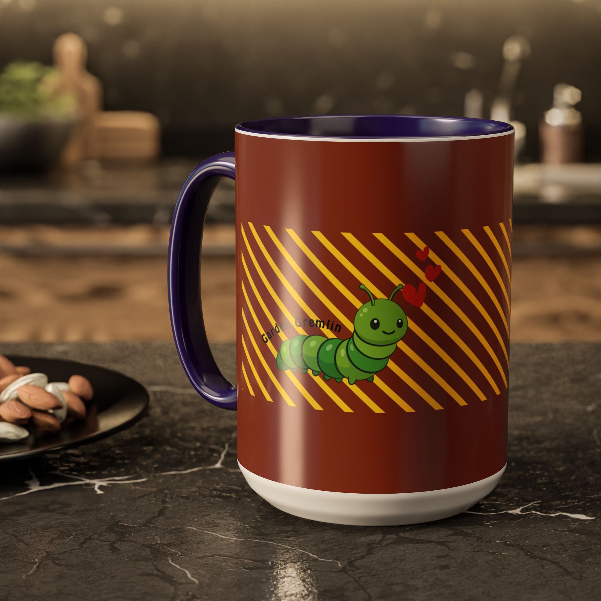 Cute Caterpillar Striped Coffee Mug (11oz, 15oz) — Colorful Novelty Tea Cup