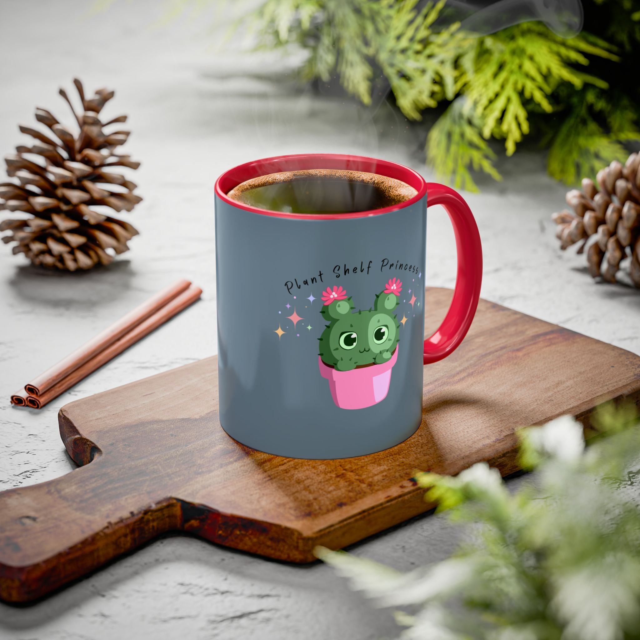 Plant Shelf Princess Ceramic Mug — Cute Cactus 11oz/15oz Gift