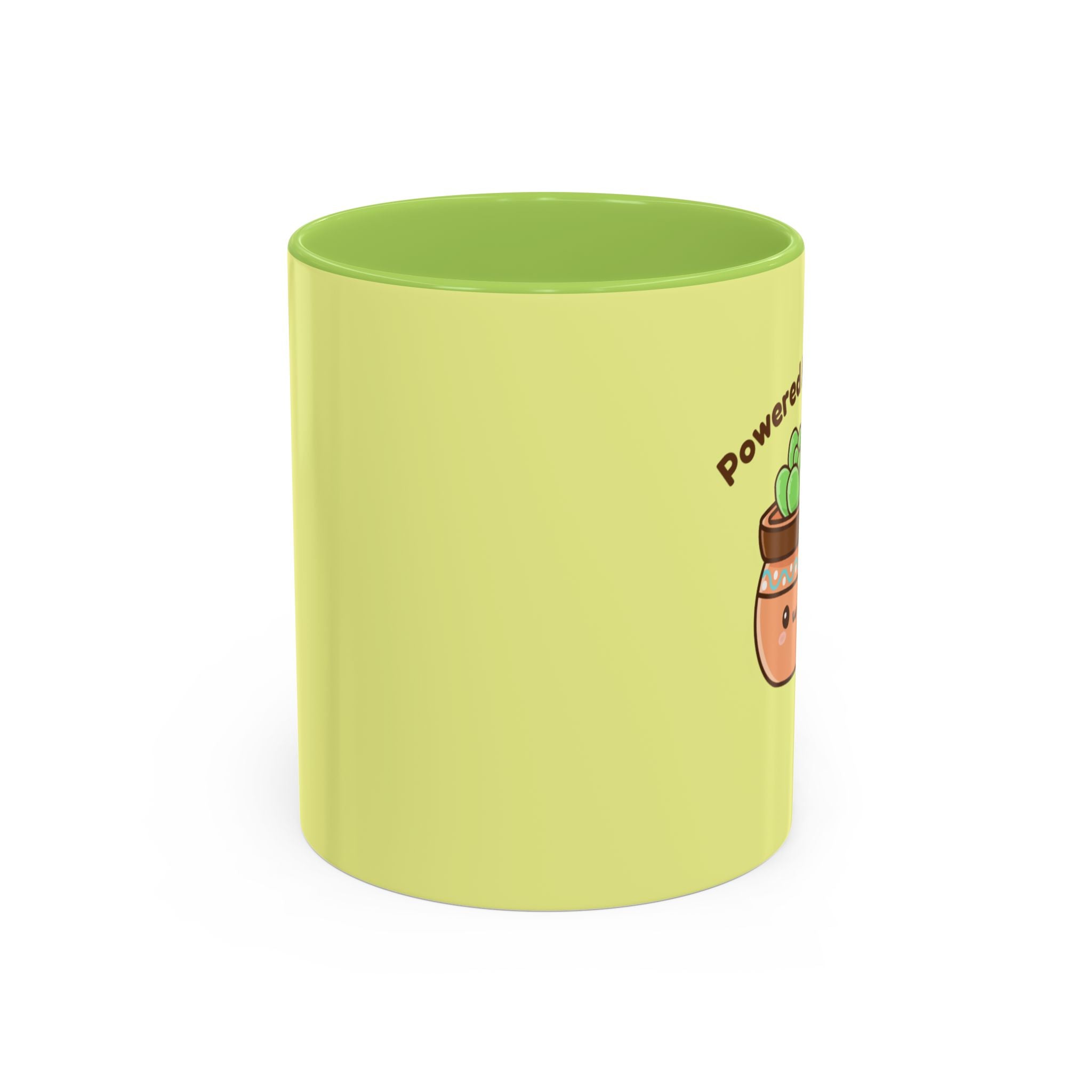 Powered by Plants Succulent Coffee Mug – Cute Kawaii Plant Lover Gift (11/15oz)
