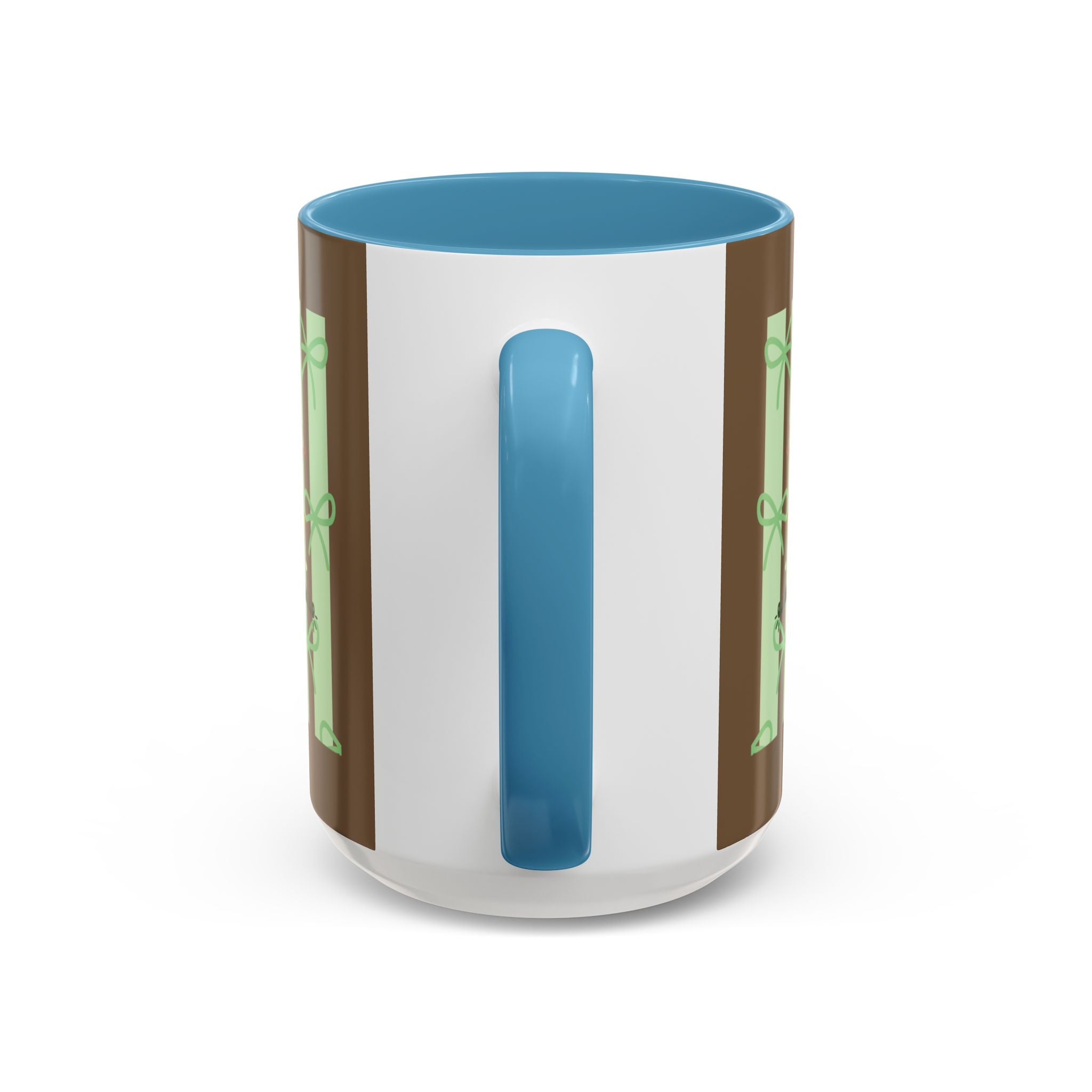 Cute Pig & Chick Accent Coffee Mug — Pastel Stripes, Charming Kawaii Tea/Coffee Cup