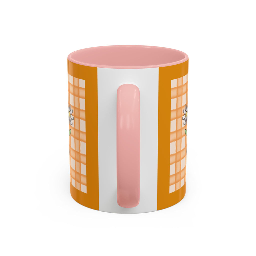 Cute Cow Plaid Accent Coffee Mug — Farmhouse Daisy Cow Design (11/15oz)