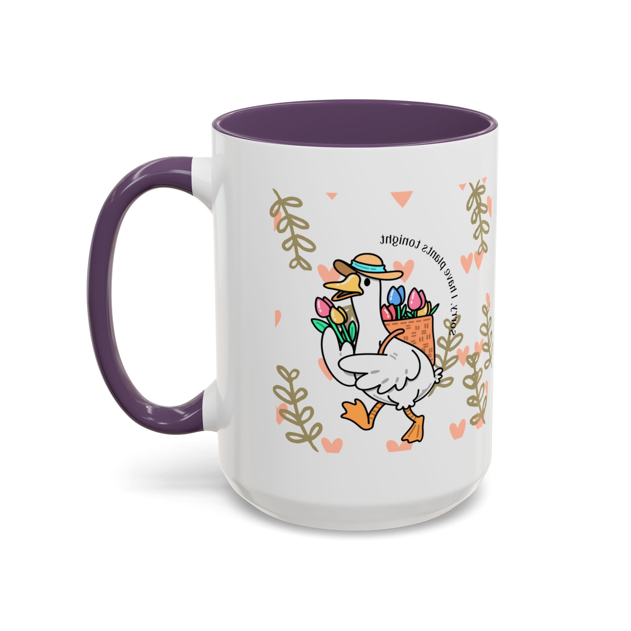 Coffee Mug — Cute Duck Carrying Plants “I Have Plants Tonight” Accent Mug