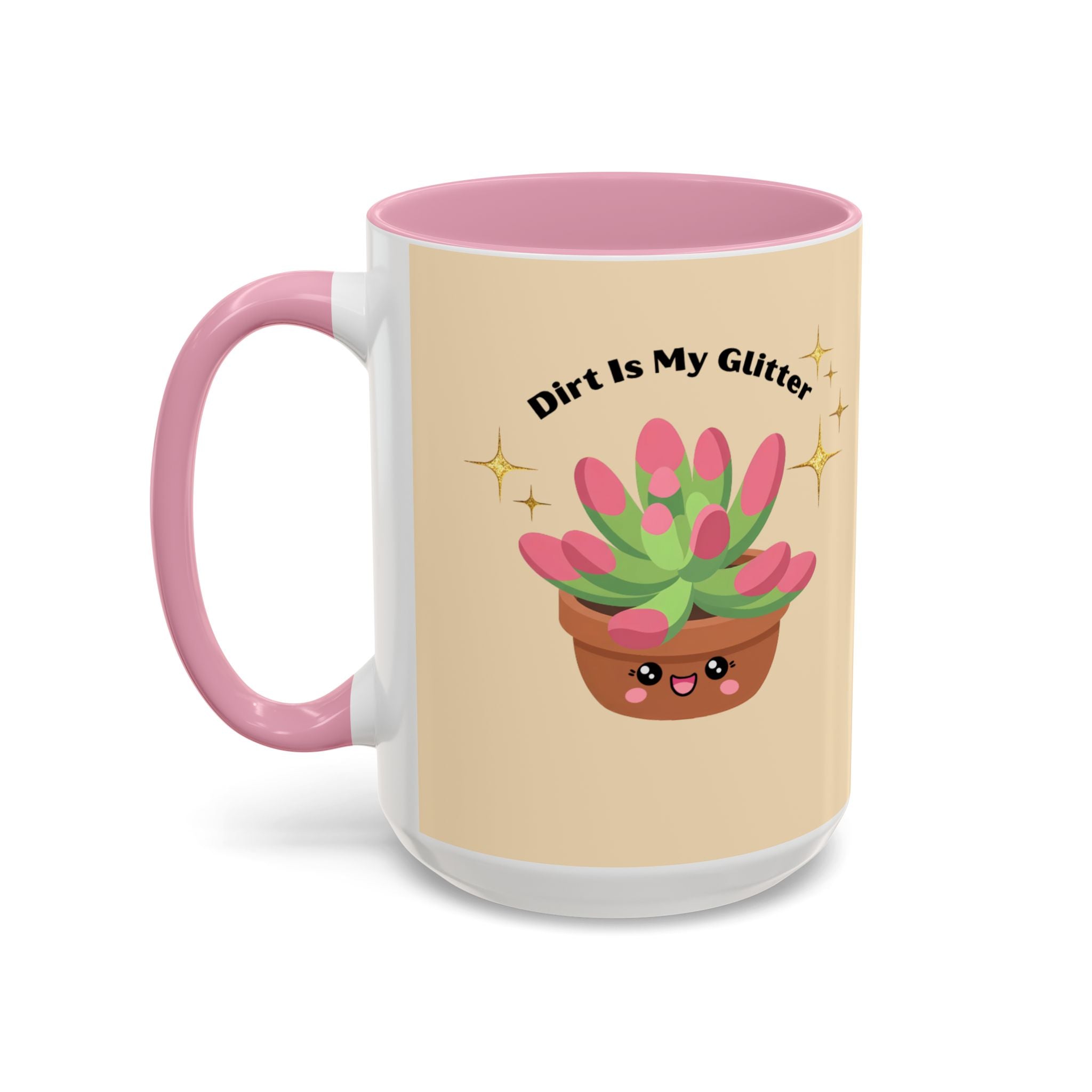 Cactus Coffee Mug — Cute Potted Plant Mug with Sparkles (11oz & 15oz)