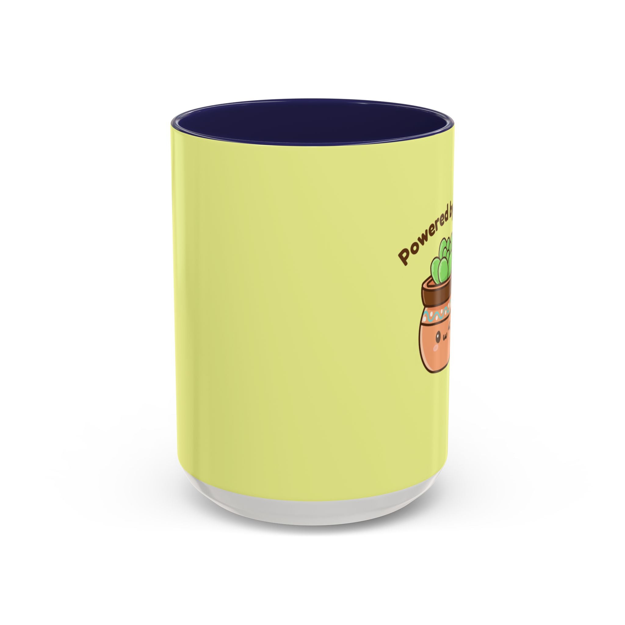 Powered by Plants Succulent Coffee Mug – Cute Kawaii Plant Lover Gift (11/15oz)