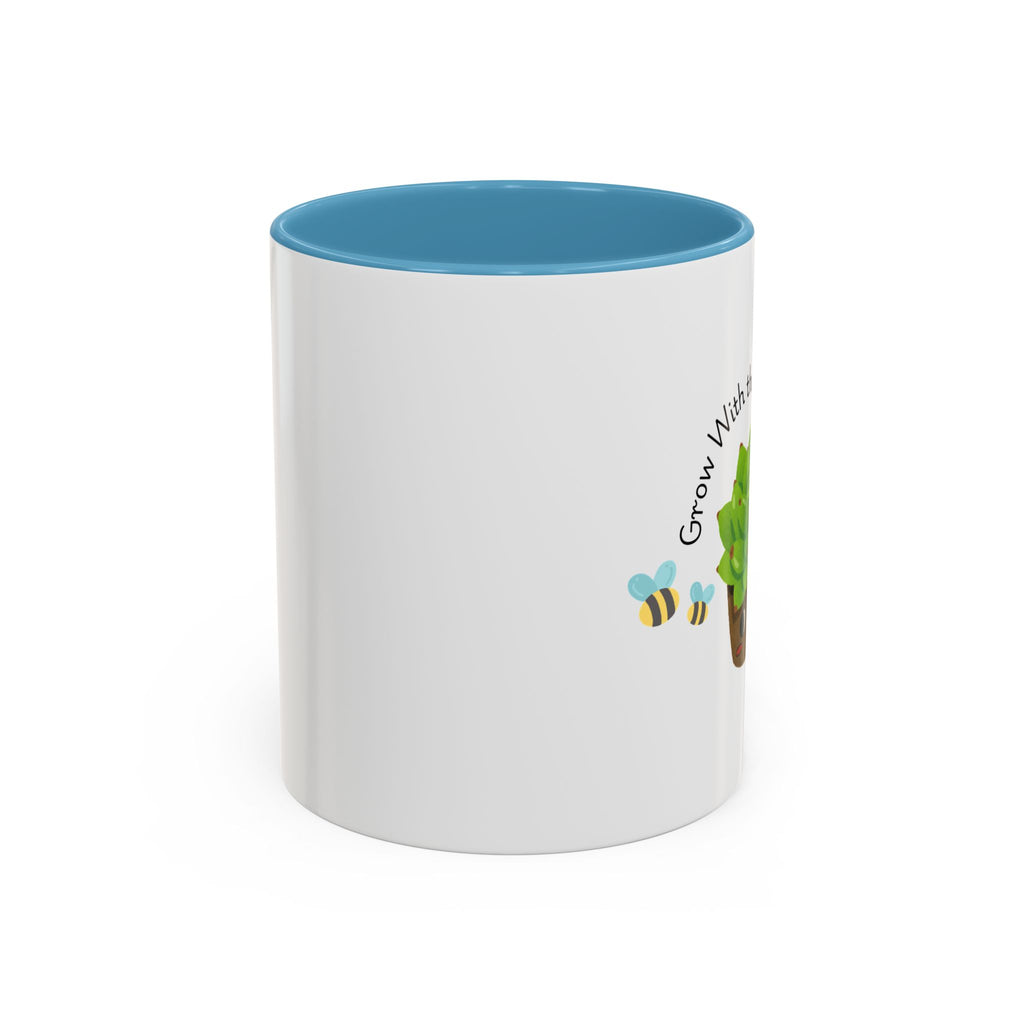 Grow With the Flow Succulent Coffee Mug - Cute Plant Lover Gift (11/15oz)