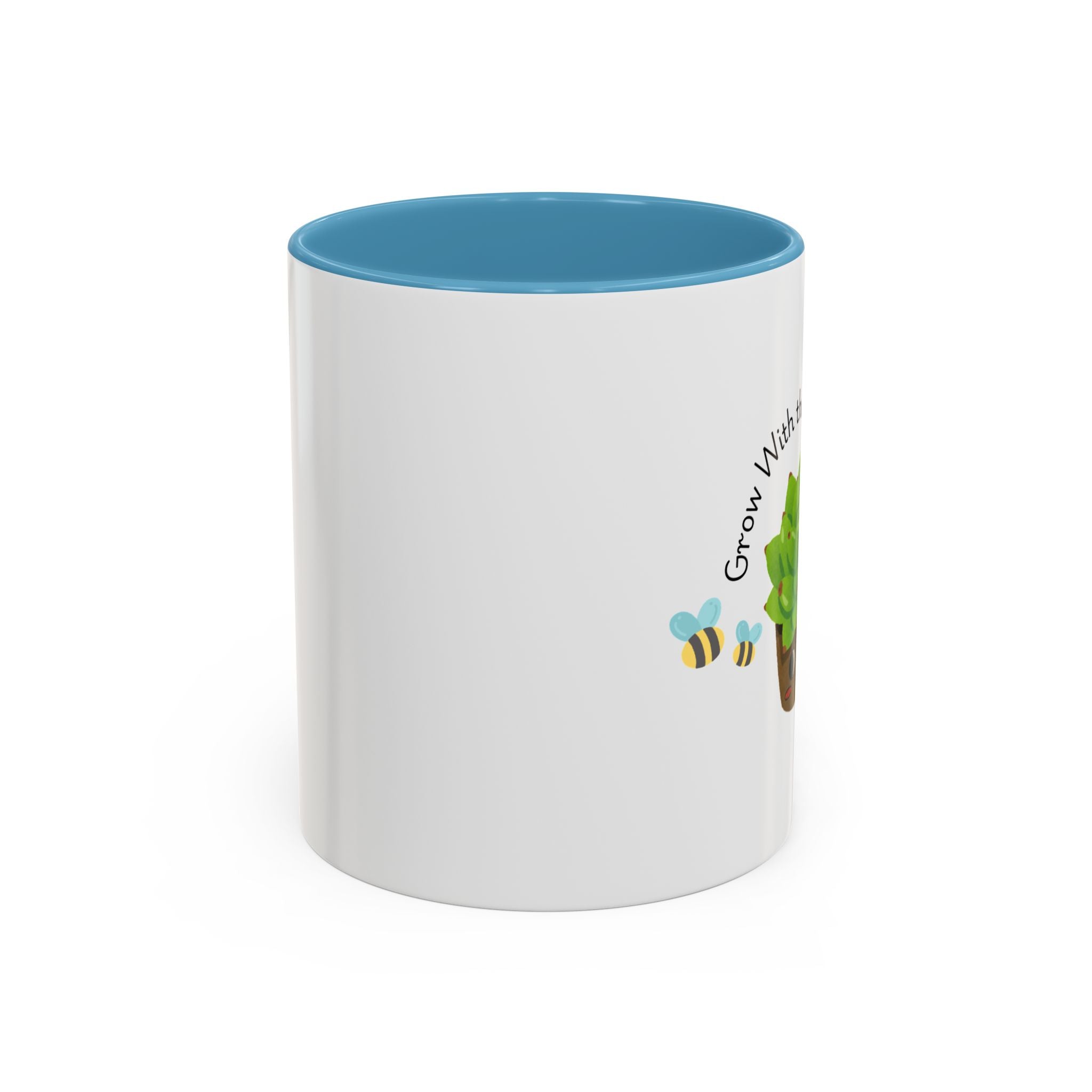 Grow With the Flow Succulent Coffee Mug - Cute Plant Lover Gift (11/15oz)