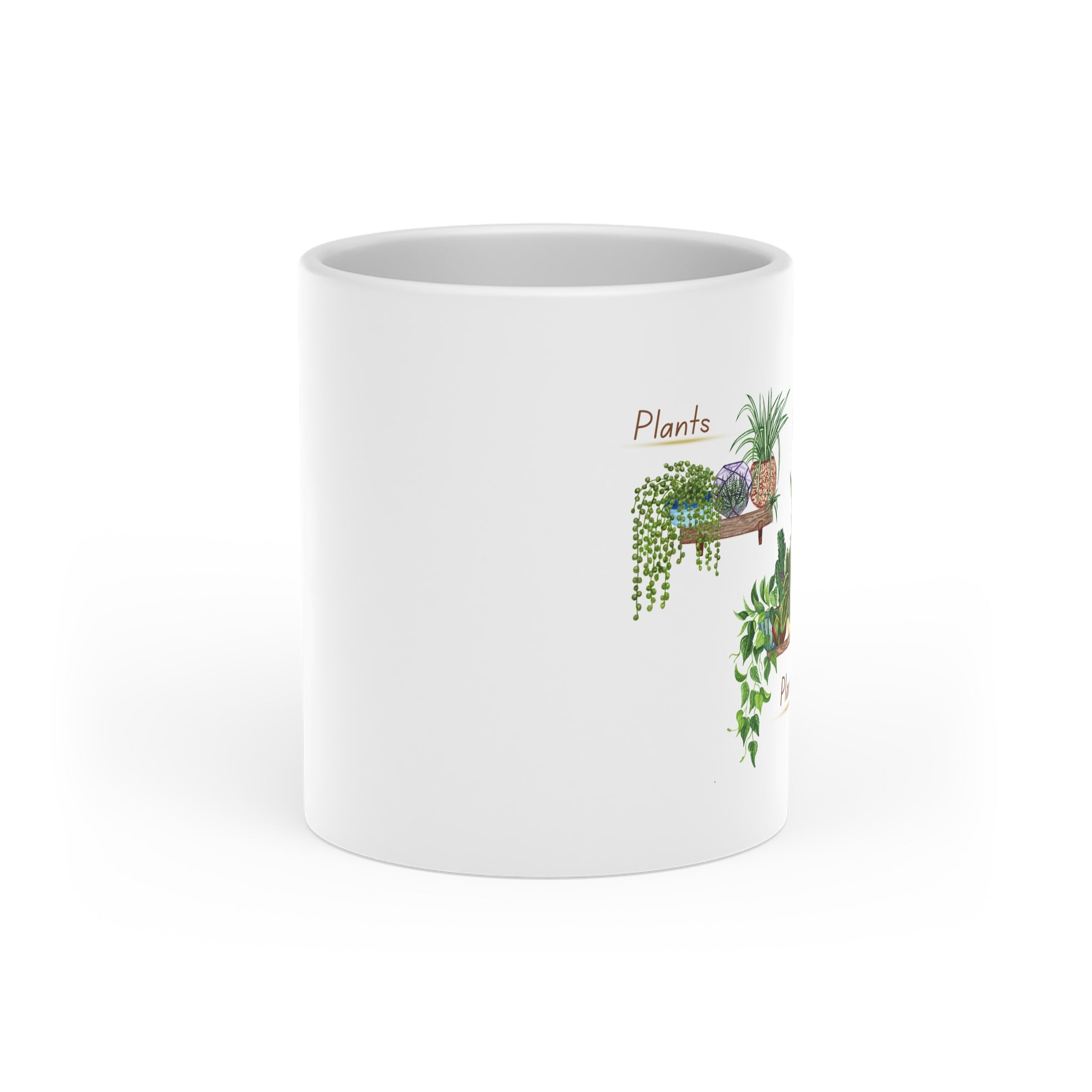 Plant Lover Mug – 'Plants' Illustration Ceramic Coffee Cup