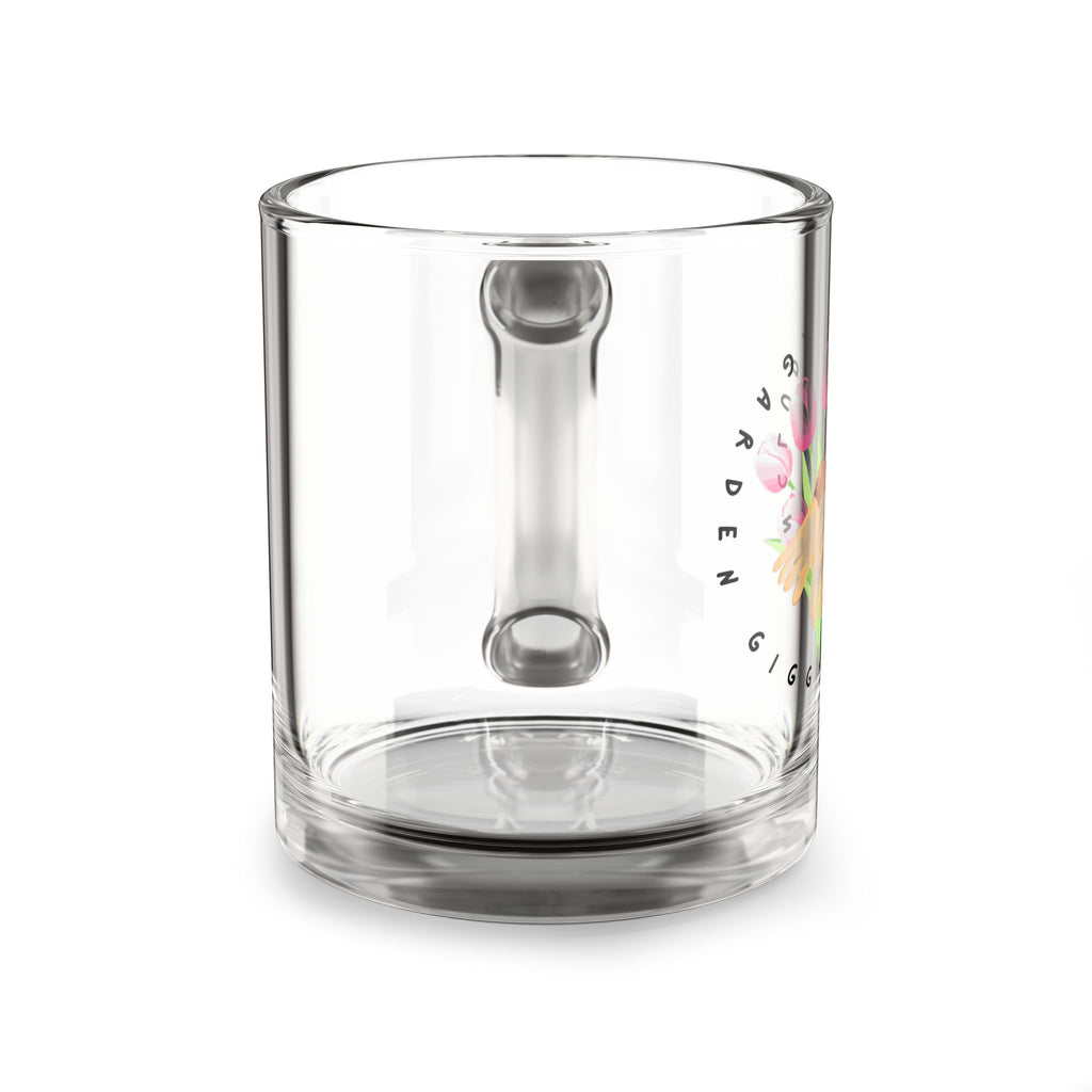 Glass Mug - Spring Tulip Bouquet Floral Coffee Cup (10 oz)