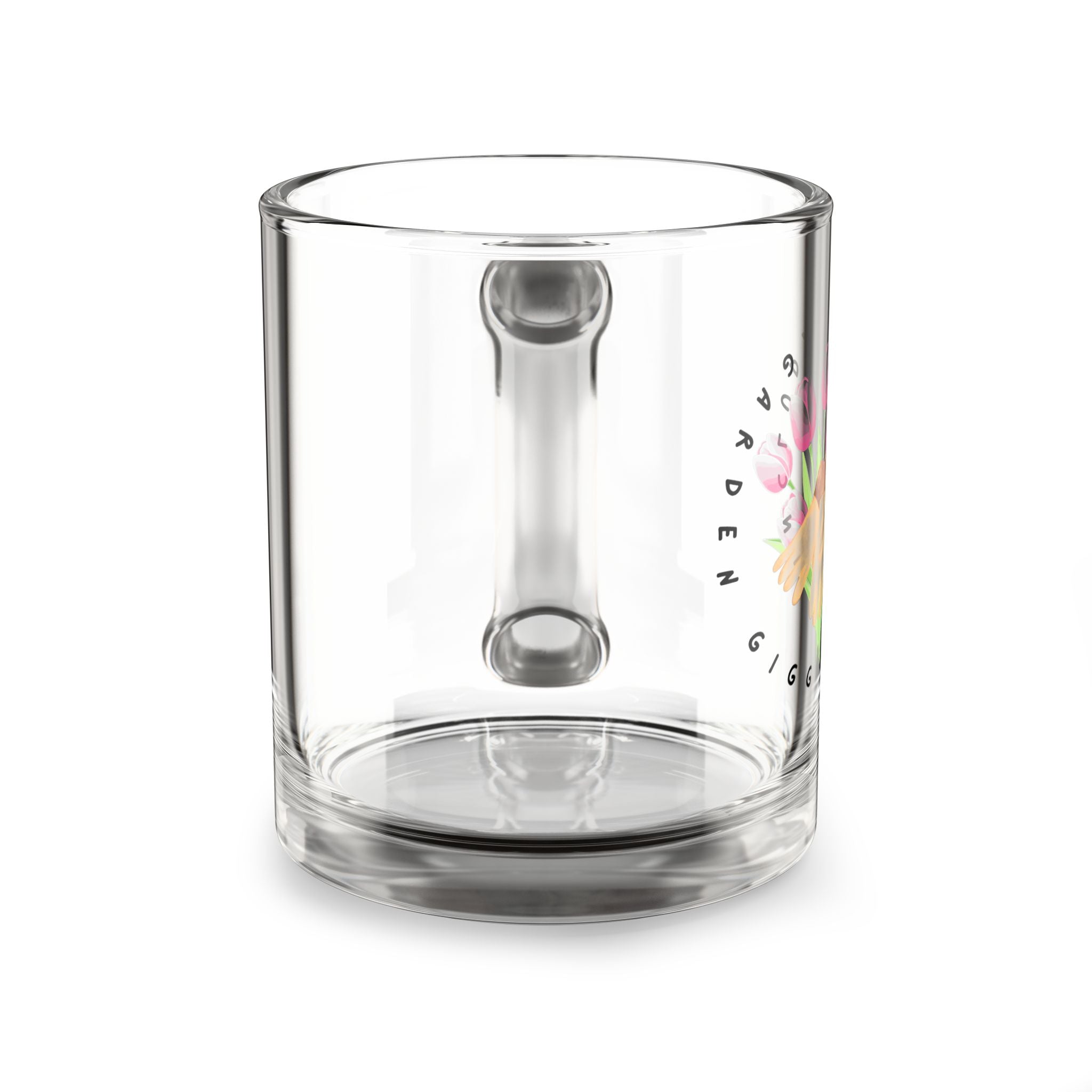 Glass Mug - Spring Tulip Bouquet Floral Coffee Cup (10 oz)