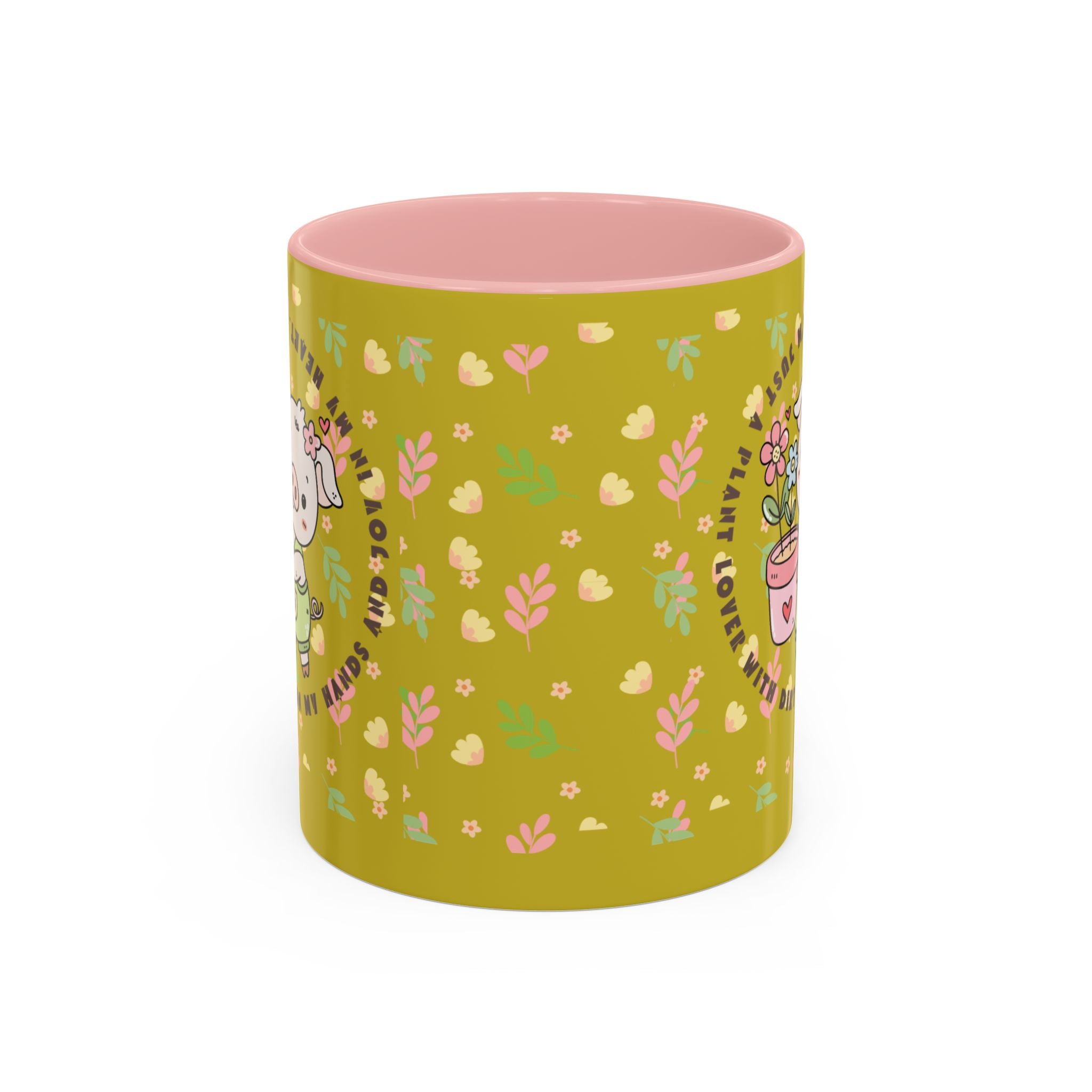 Cute Piglet Gardening Coffee Mug — "My Heart Is In The Dirt" Accent Mug