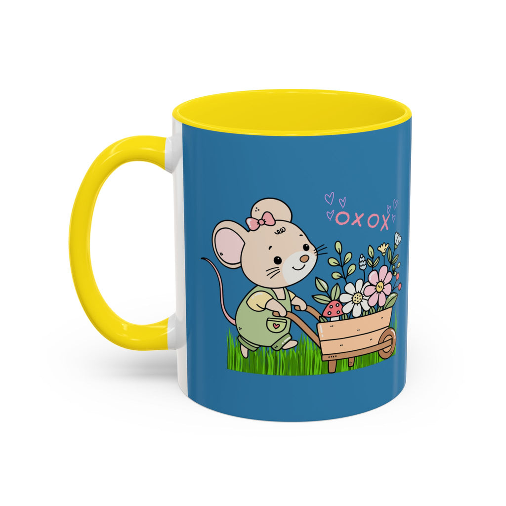 Cute Mouse Floral Coffee Mug — 'XOXO' Accent 11/15oz