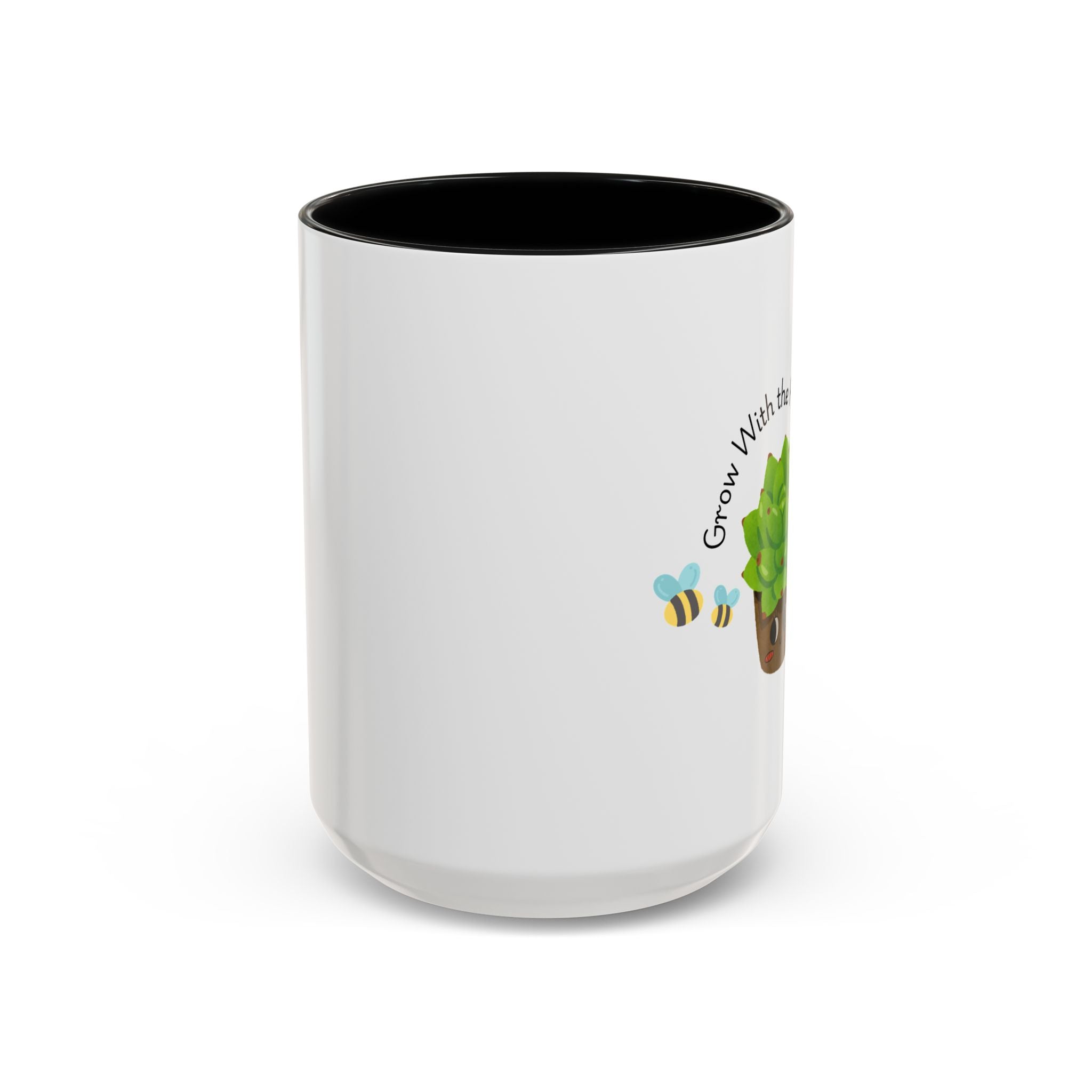 Grow With the Flow Succulent Coffee Mug - Cute Plant Lover Gift (11/15oz)