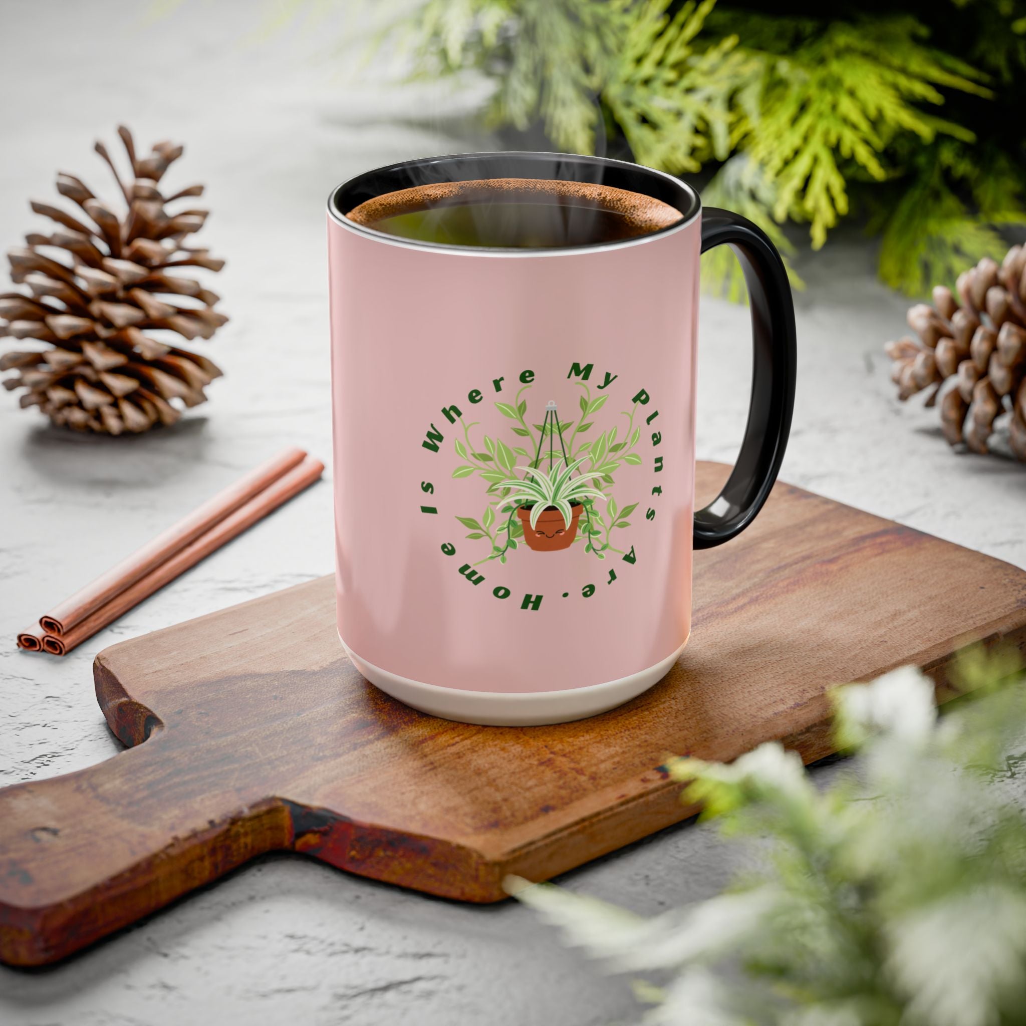 Plant Mom Mug – 'Home Is Where My Plants Are' Ceramic Coffee Cup (11oz & 15oz)