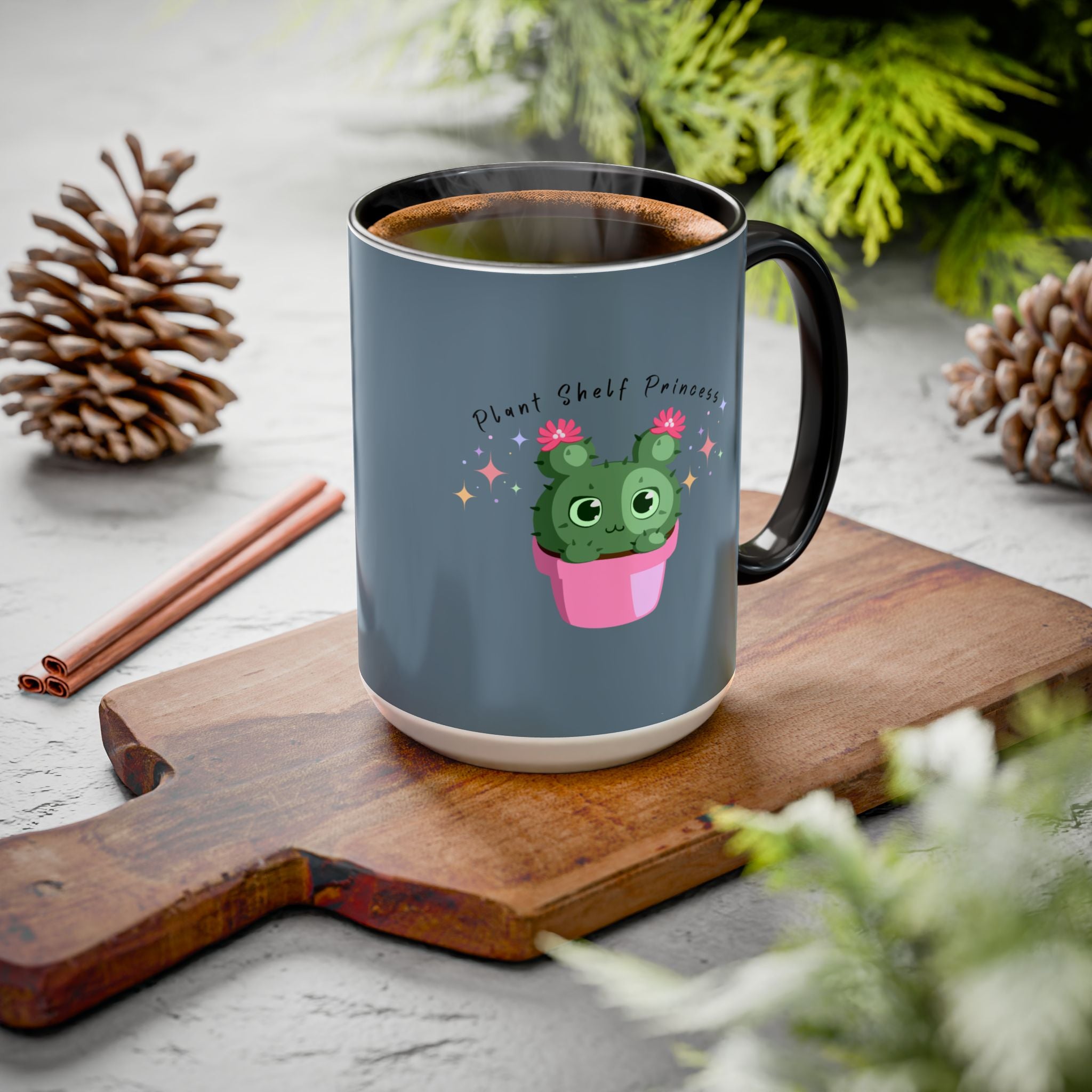 Plant Shelf Princess Ceramic Mug — Cute Cactus 11oz/15oz Gift
