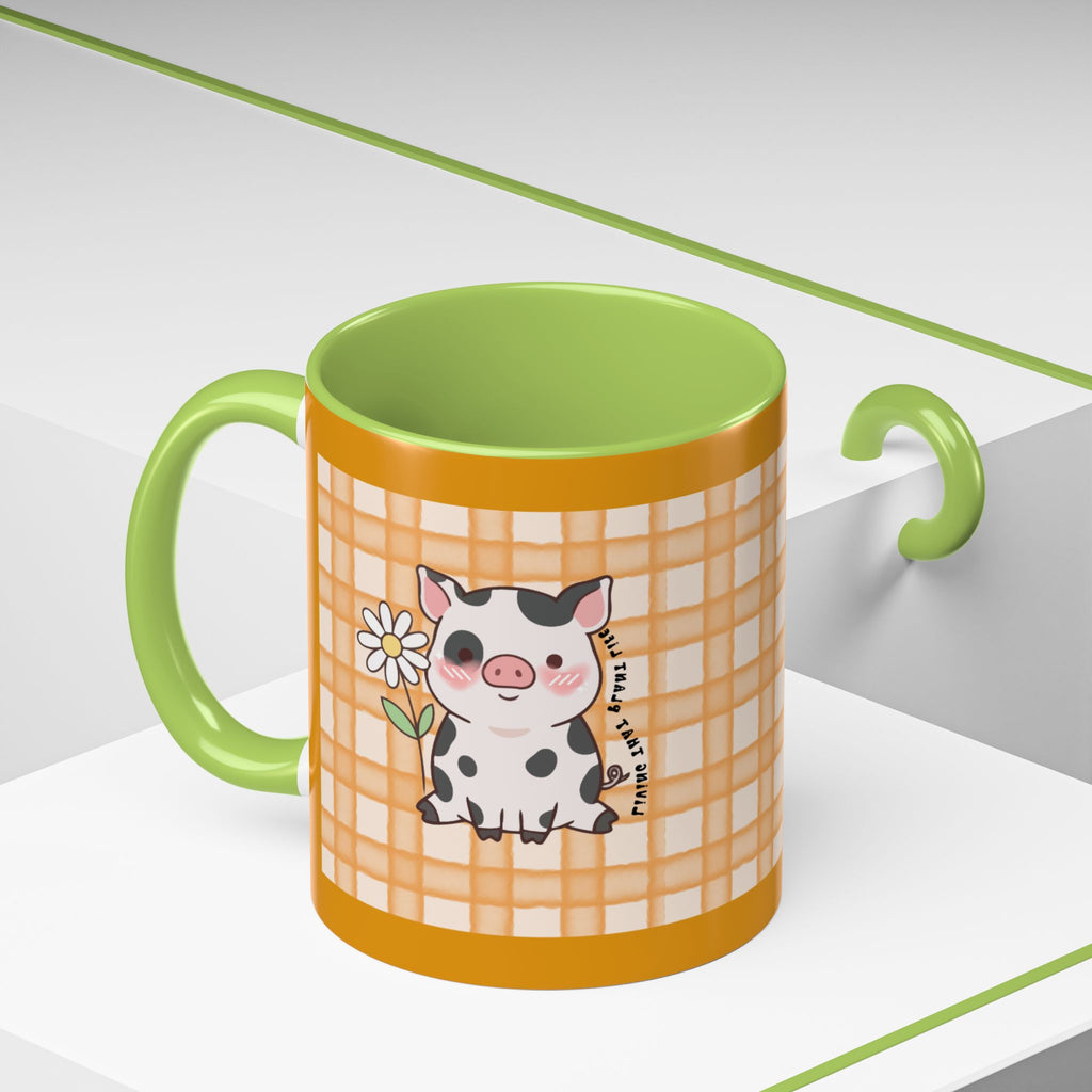 Cute Cow Plaid Accent Coffee Mug — Farmhouse Daisy Cow Design (11/15oz)