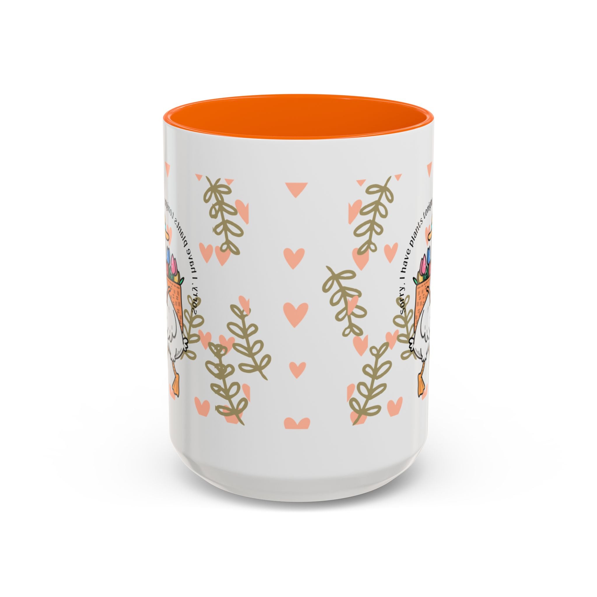 Coffee Mug — Cute Duck Carrying Plants “I Have Plants Tonight” Accent Mug