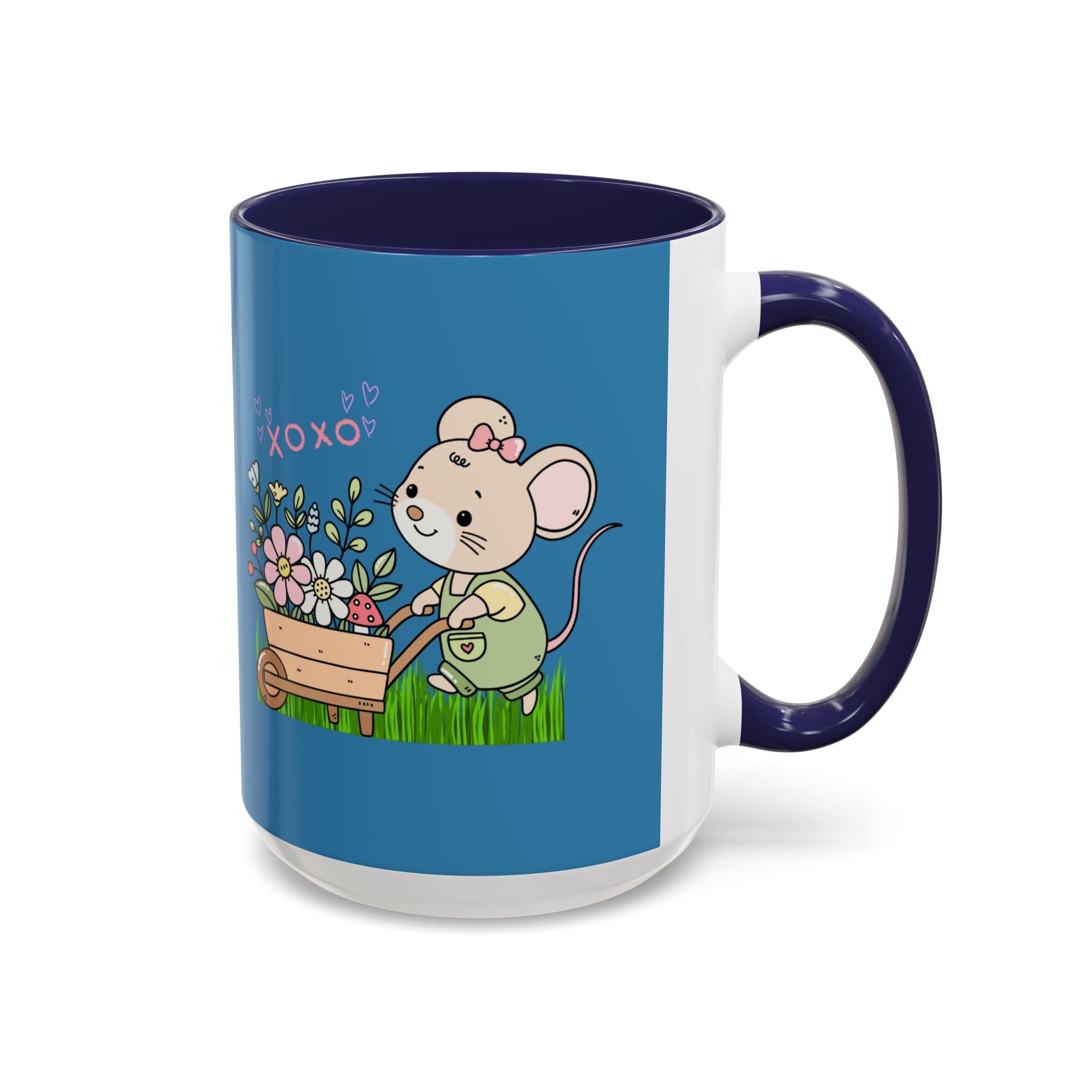 Cute Mouse Floral Coffee Mug — 'XOXO' Accent 11/15oz
